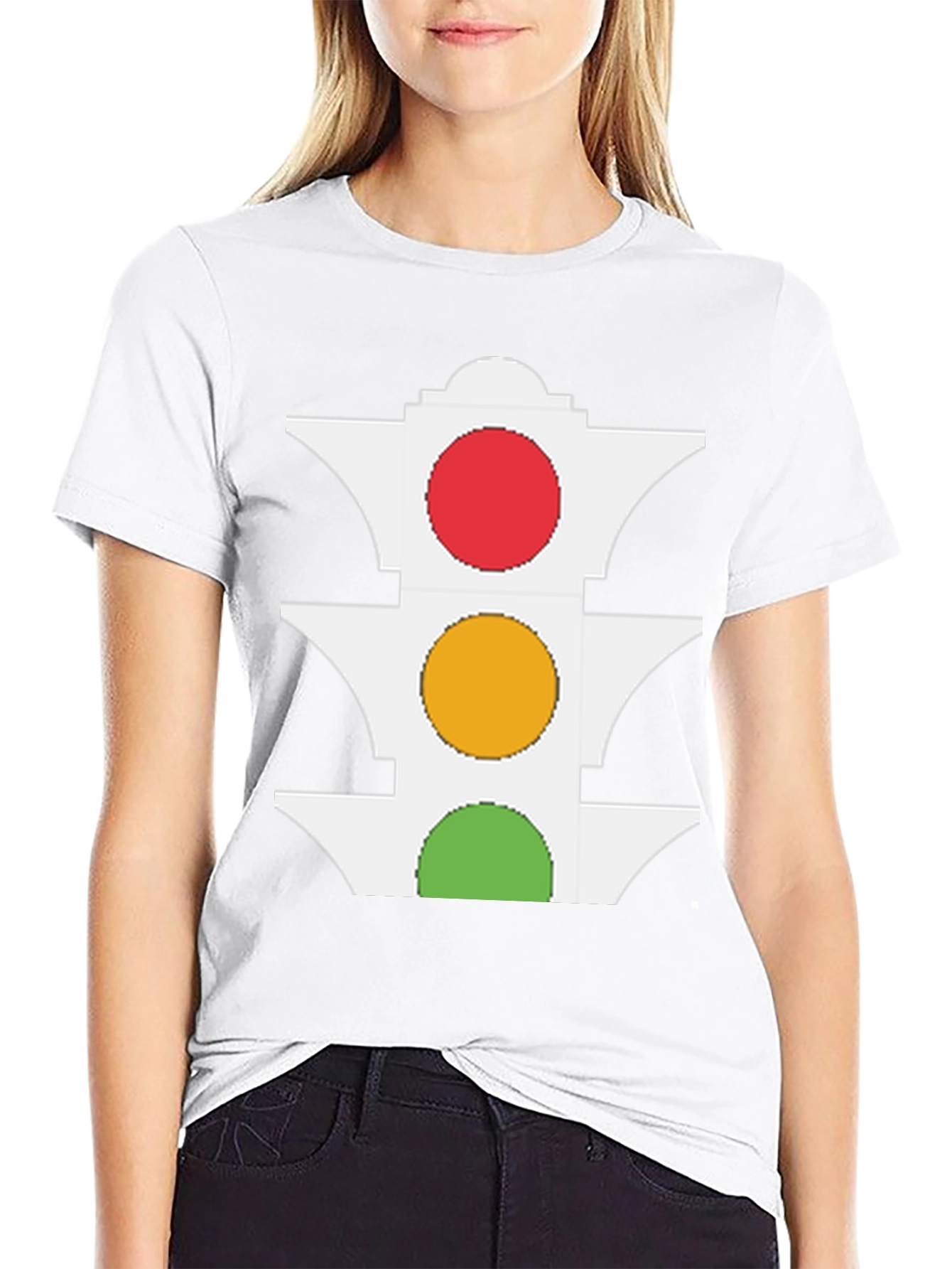 Black Traffic Light Graphic Tee - Stay Visible & Stylish! view 9