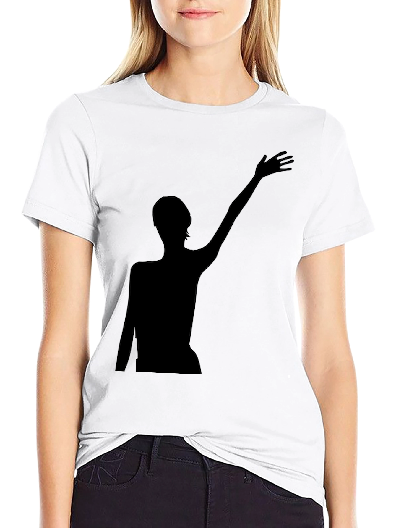 Black Silhouette Graphic Tee - Modern Black T-Shirt view 9