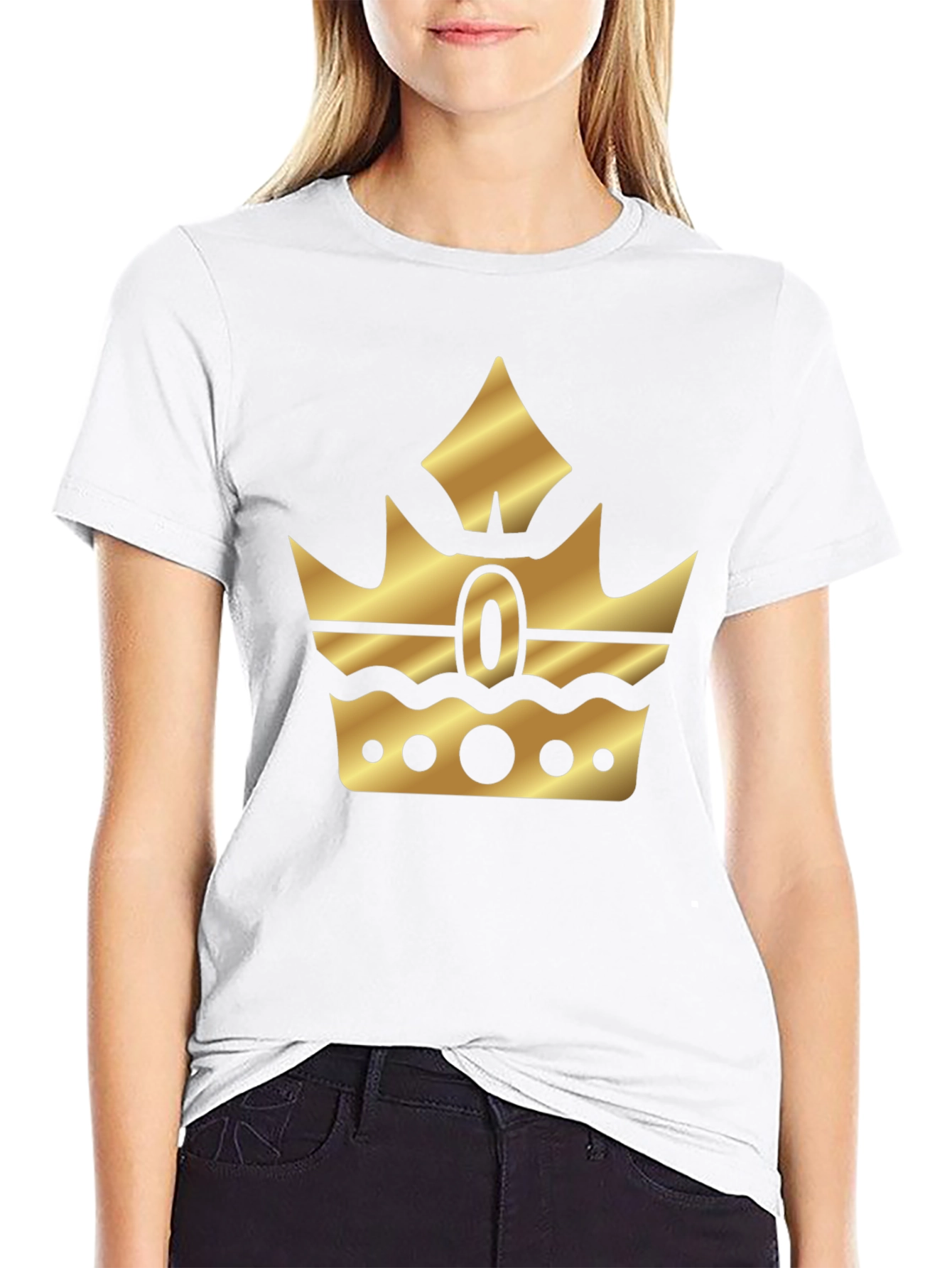 Black Gold Crown Graphic Black T-Shirt view 9