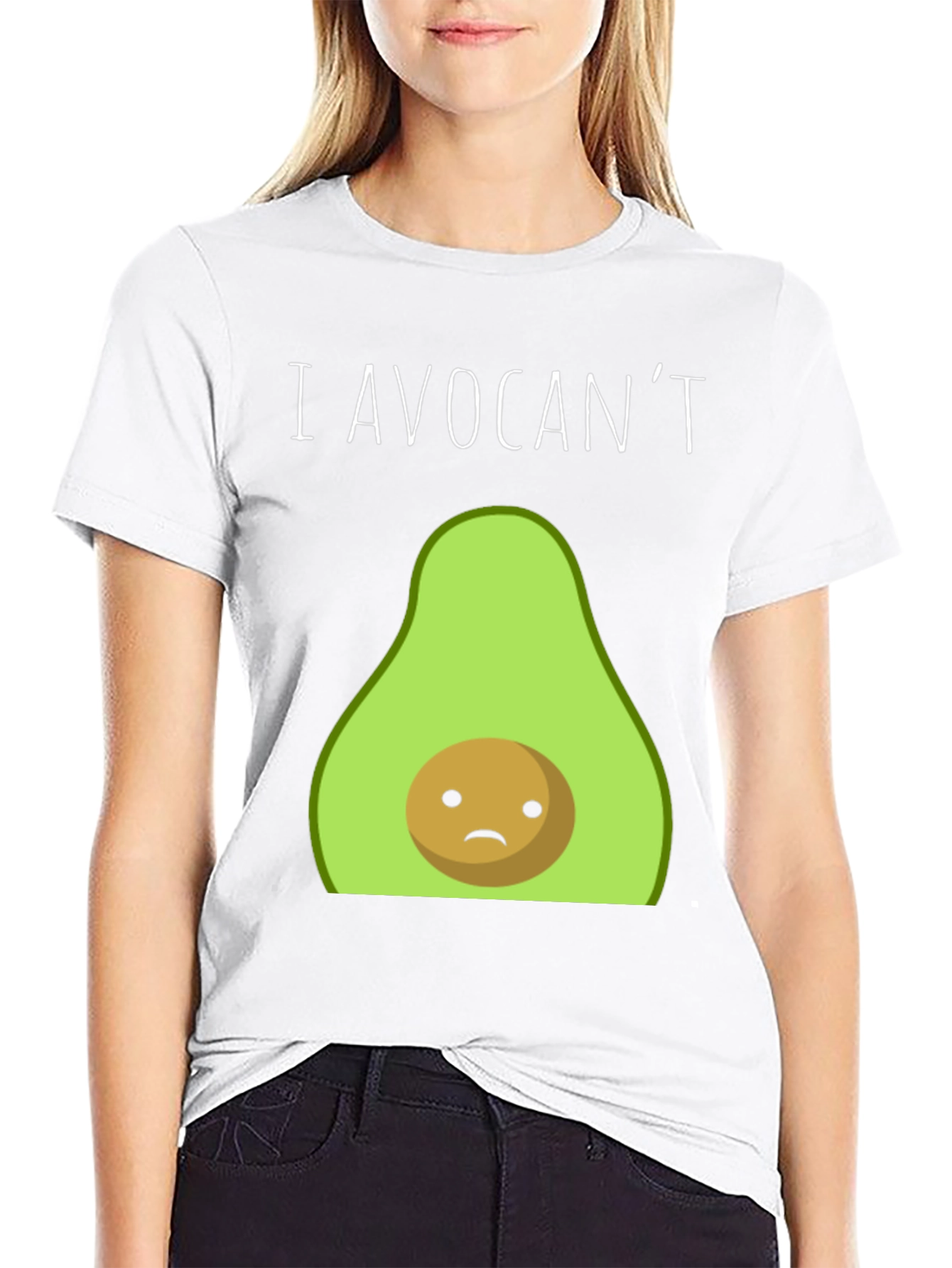 Black I Avocan't T-Shirt - Funny Avocado Graphic Tee view 9