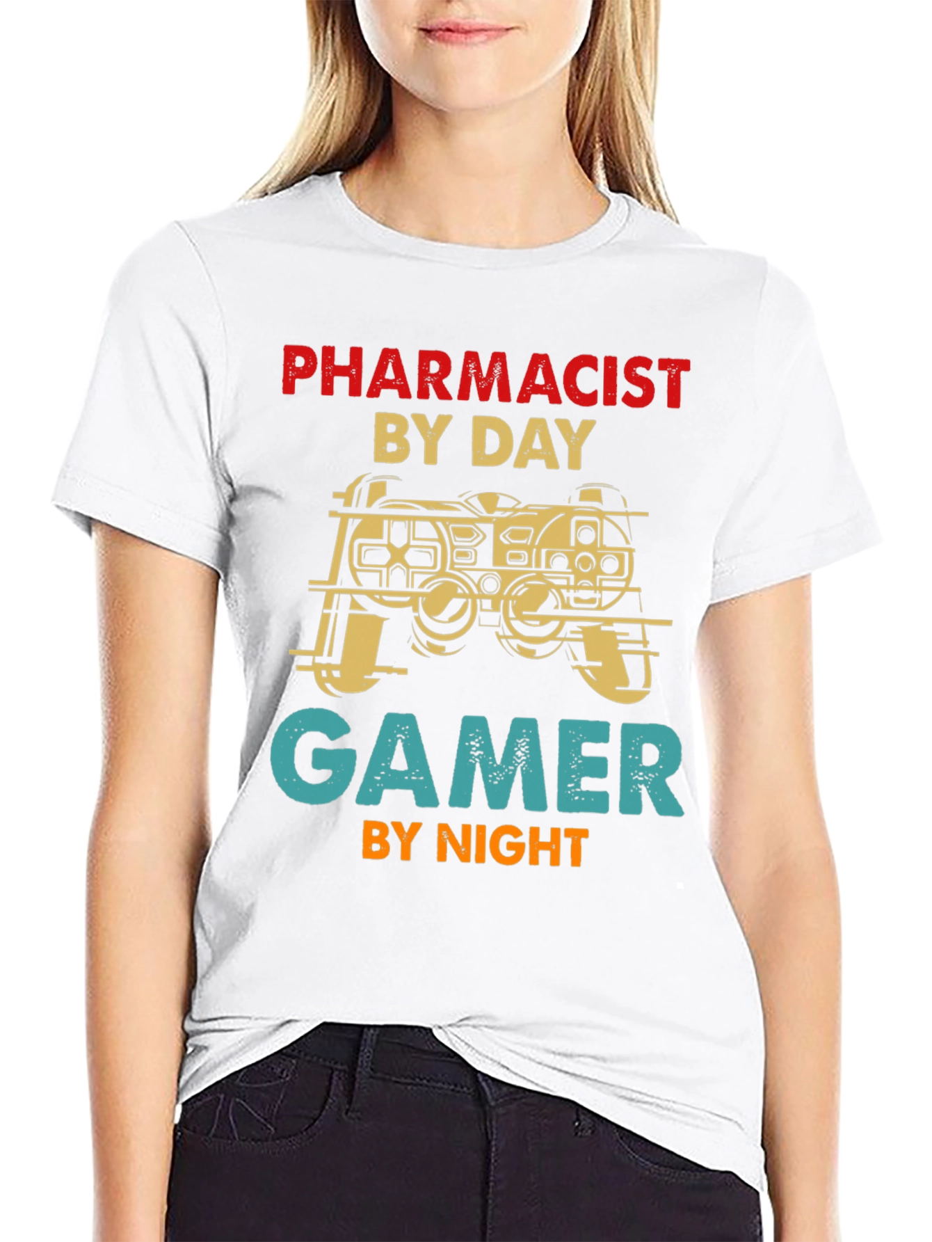 Black Pharmacist Gamer T-Shirt - Novelty Apparel view 9