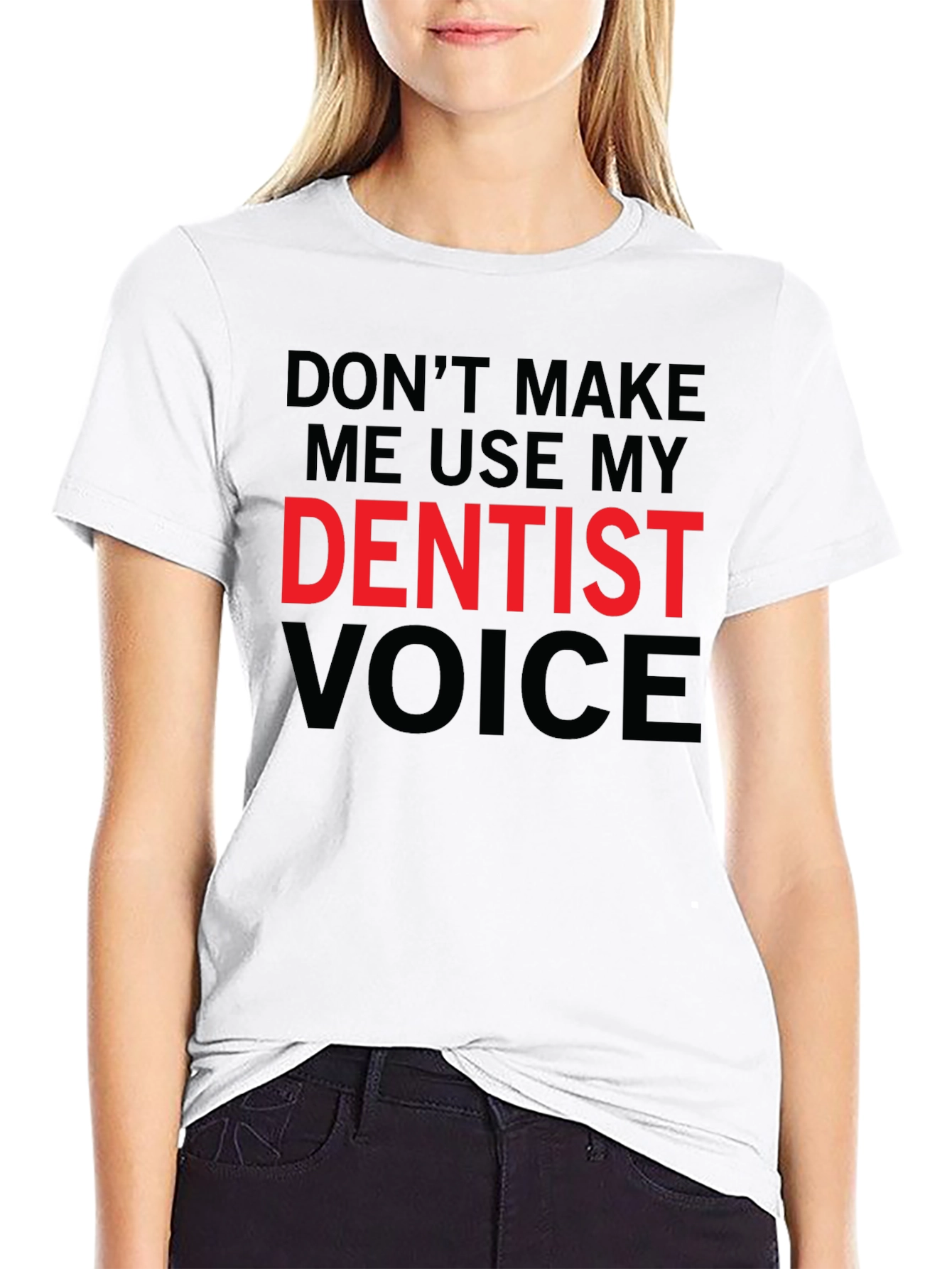 Black Dentist Voice Graphic Tee - Funny Dental Humor T-Shirt view 9