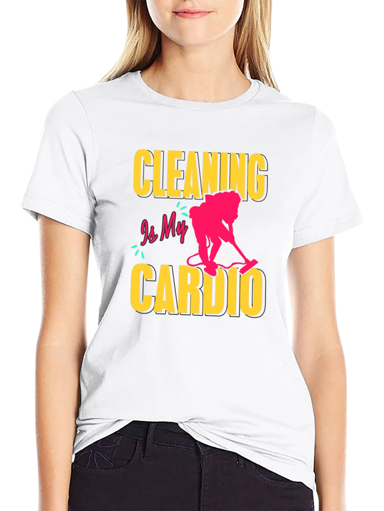 Black Cleaning is My Cardio T-Shirt - Funny Housekeeping Tee view 9
