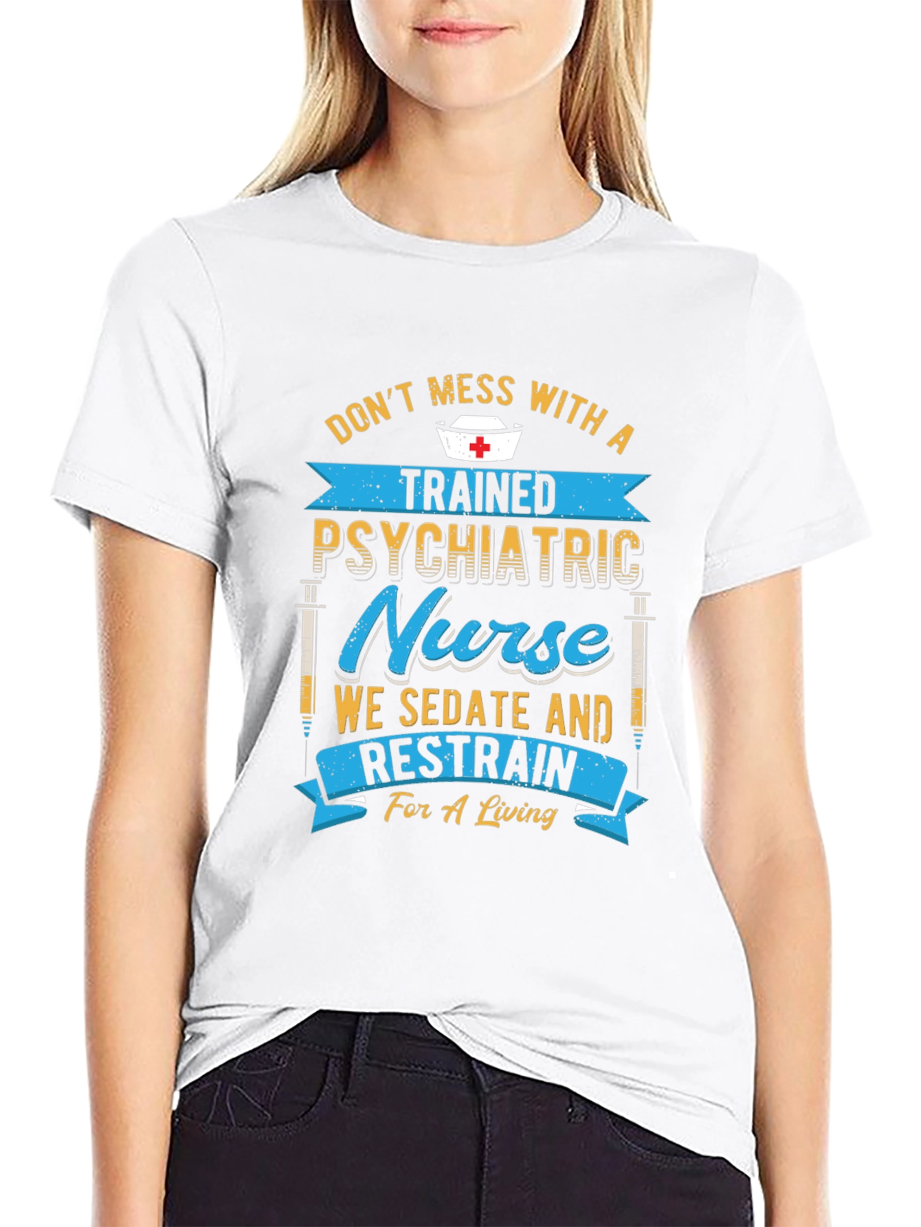 Black Trained Psychiatric Nurse Graphic T-Shirt view 9