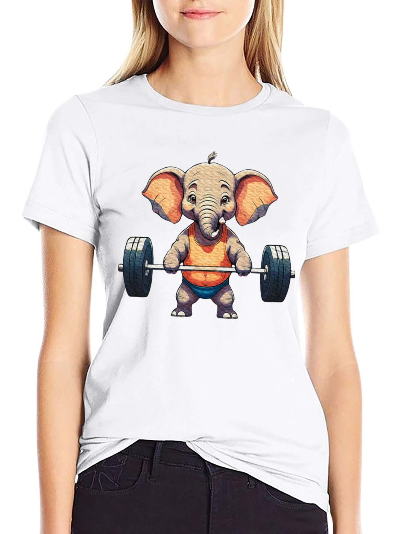 Black Elephant Weightlifter Graphic Tee view 9