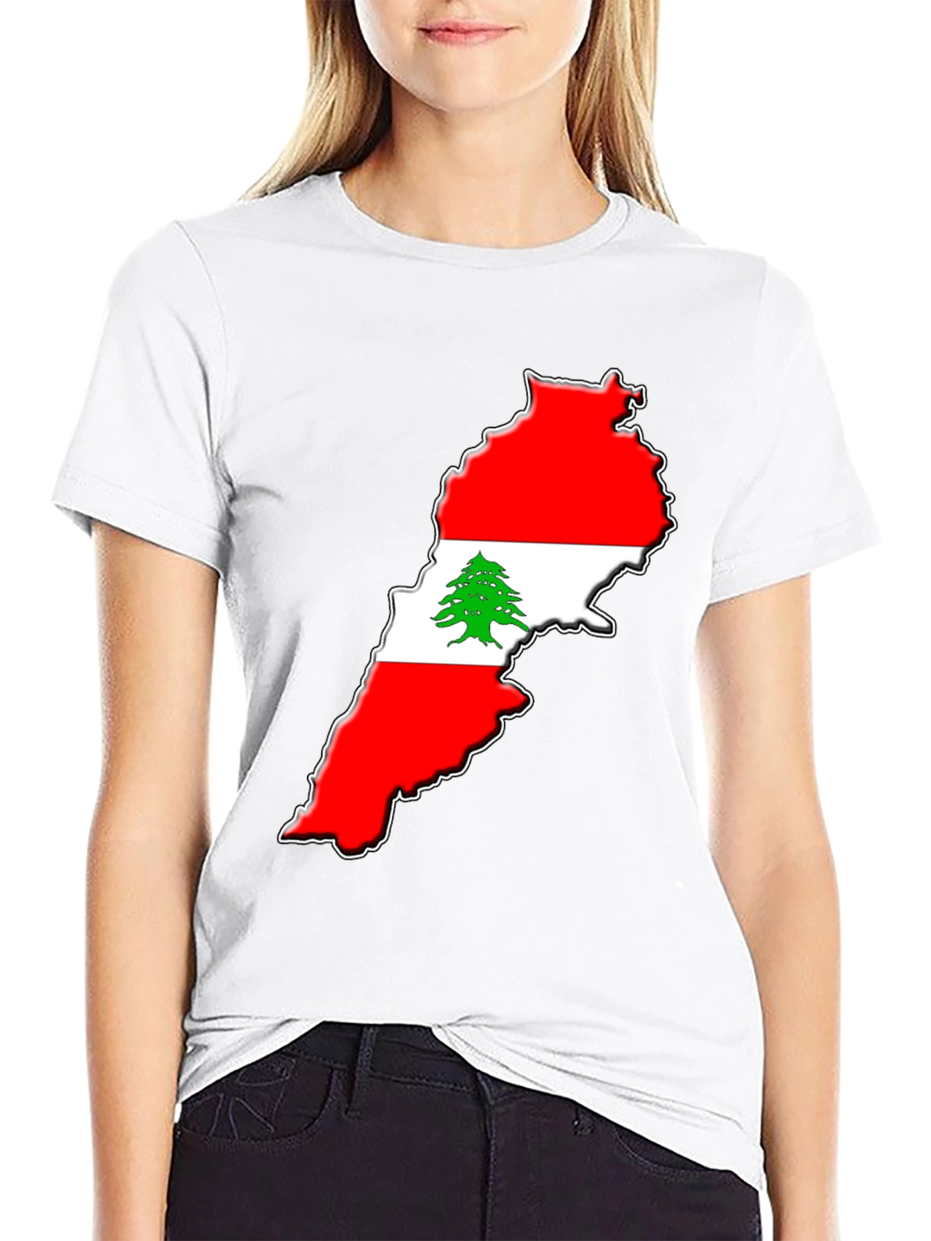 Black Lebanon Flag T-Shirt - National Pride Tee view 9