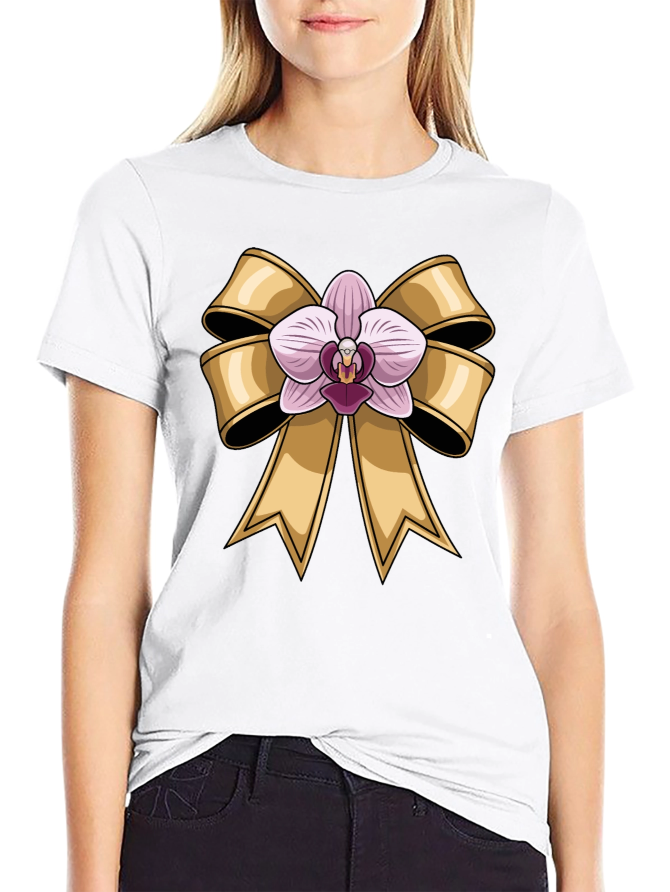 Black Orchid Bow Black T-Shirt view 9
