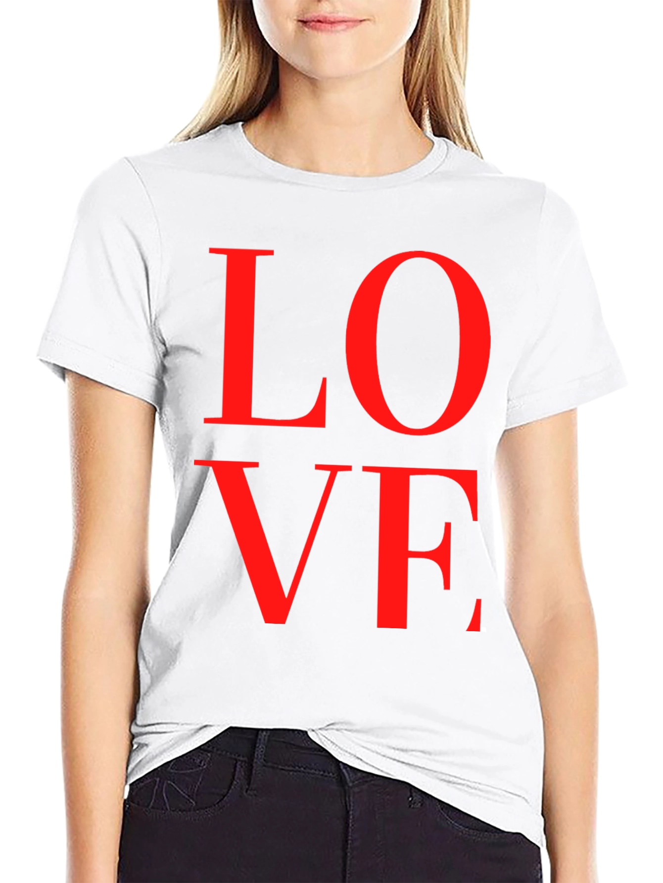 Black Love Tee - Red Letters on Black view 9