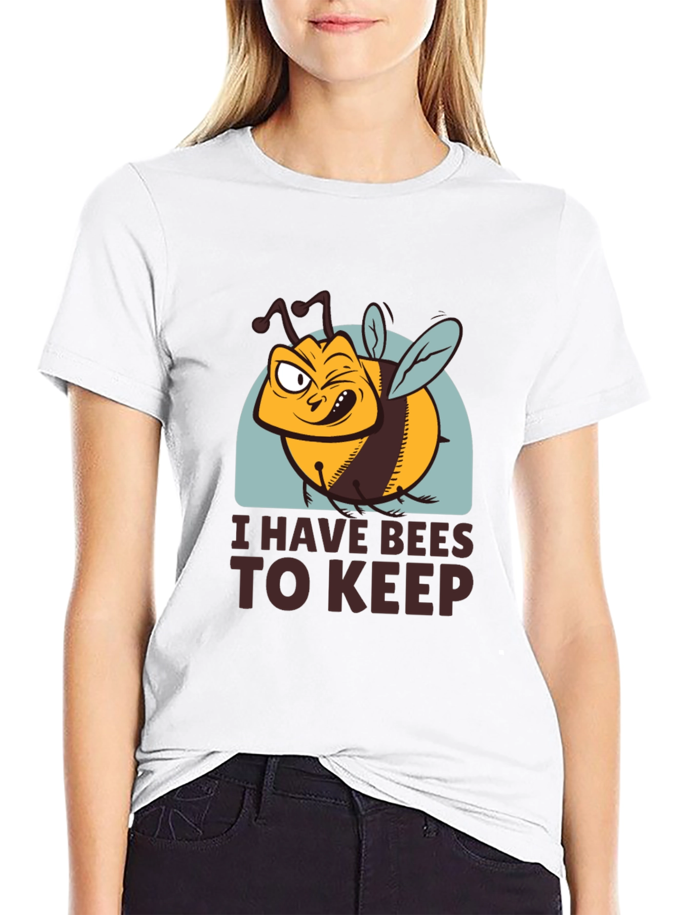Black I Have Bees To Keep Funny T-Shirt view 9