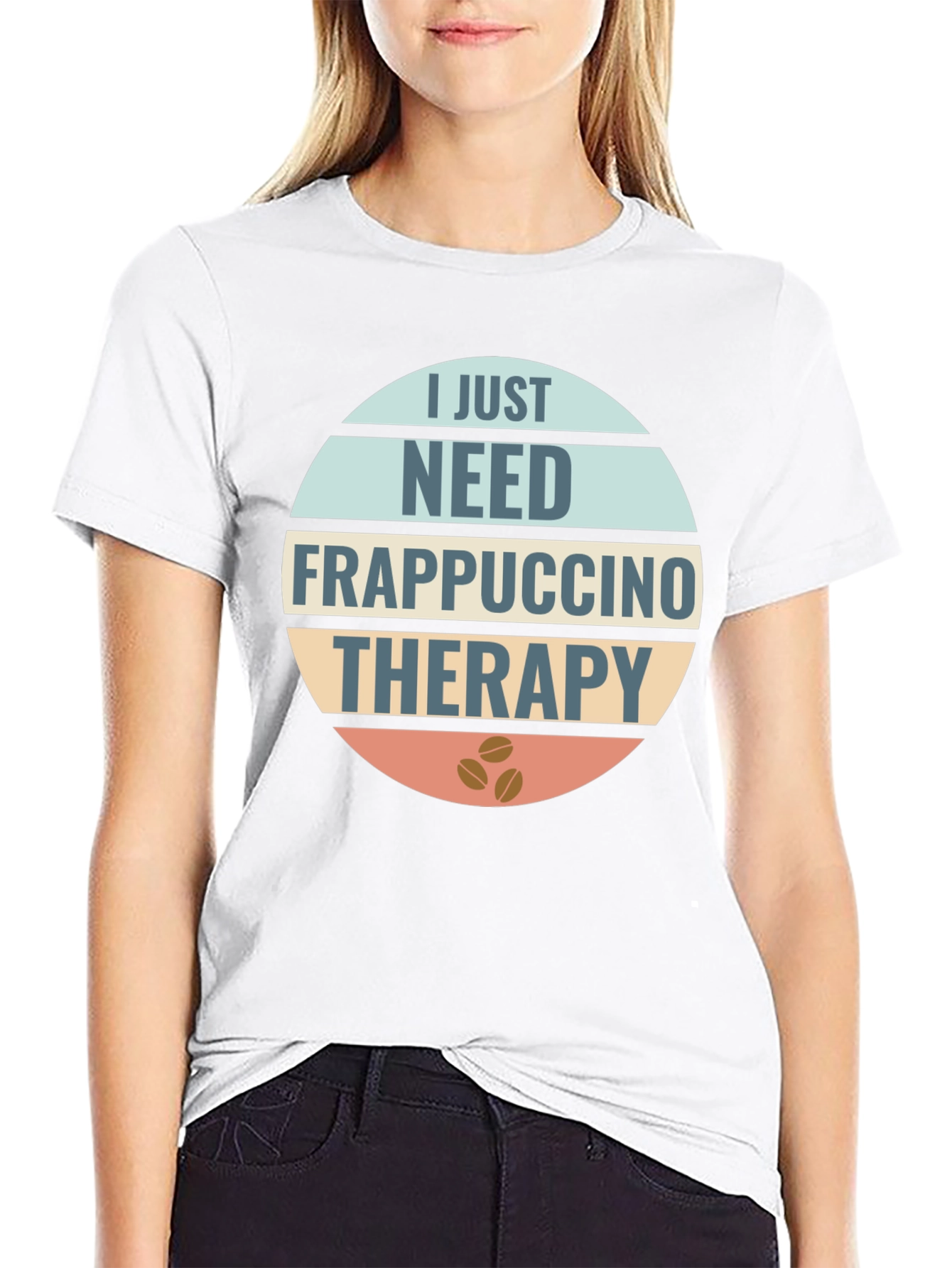 Black Frappuccino Therapy T-Shirt: Coffee Lover's Apparel view 9