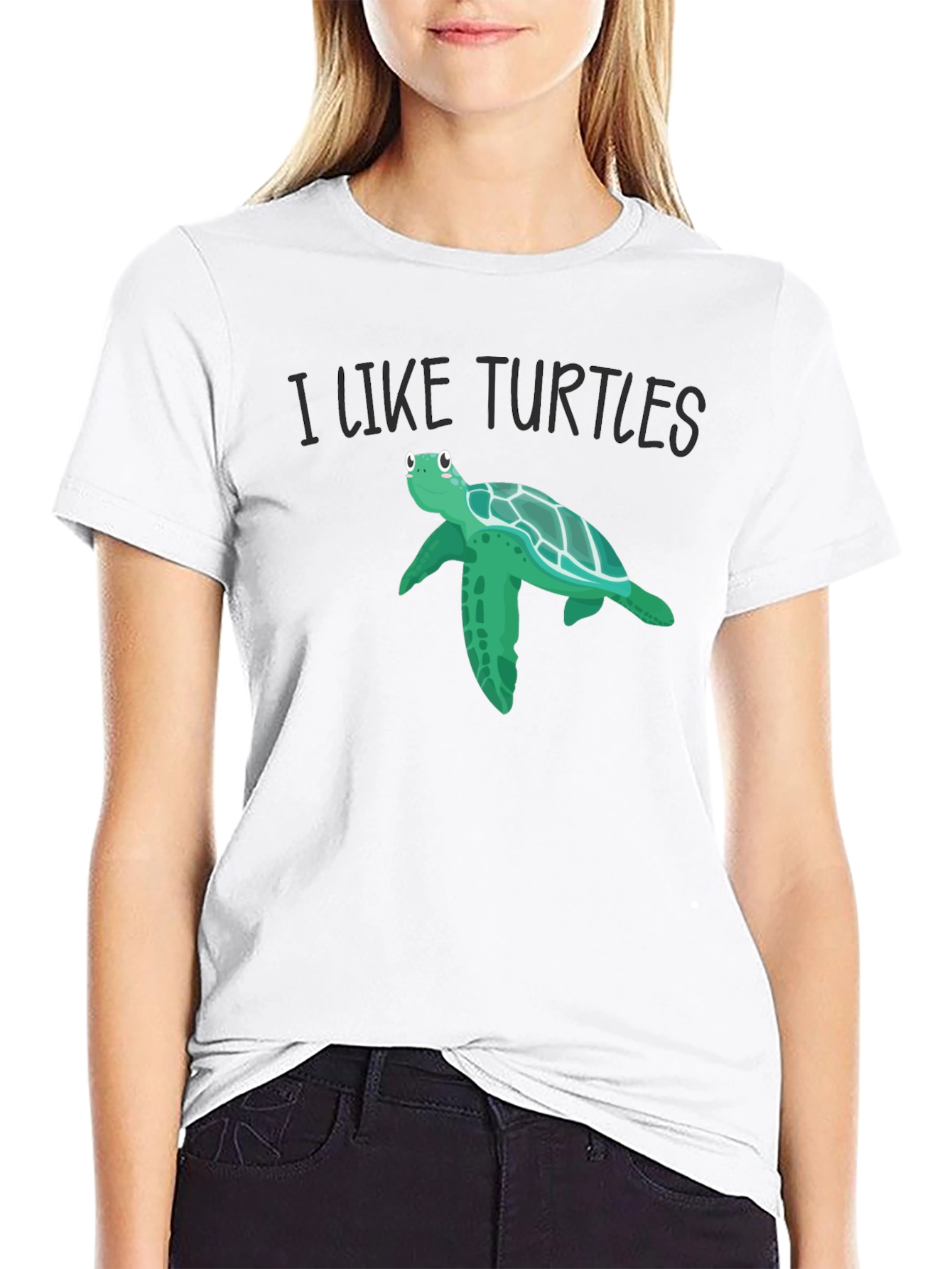 Black I Like Turtles Graphic T-Shirt view 9