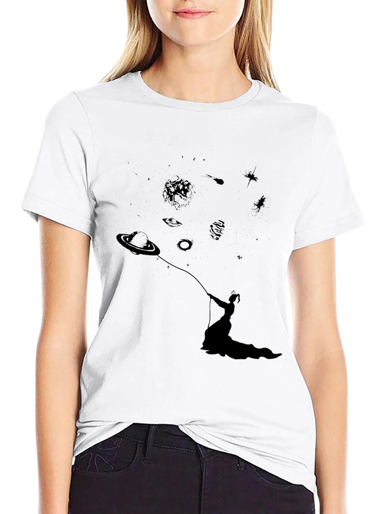 Black Cosmic Dreamer Graphic Tee view 9