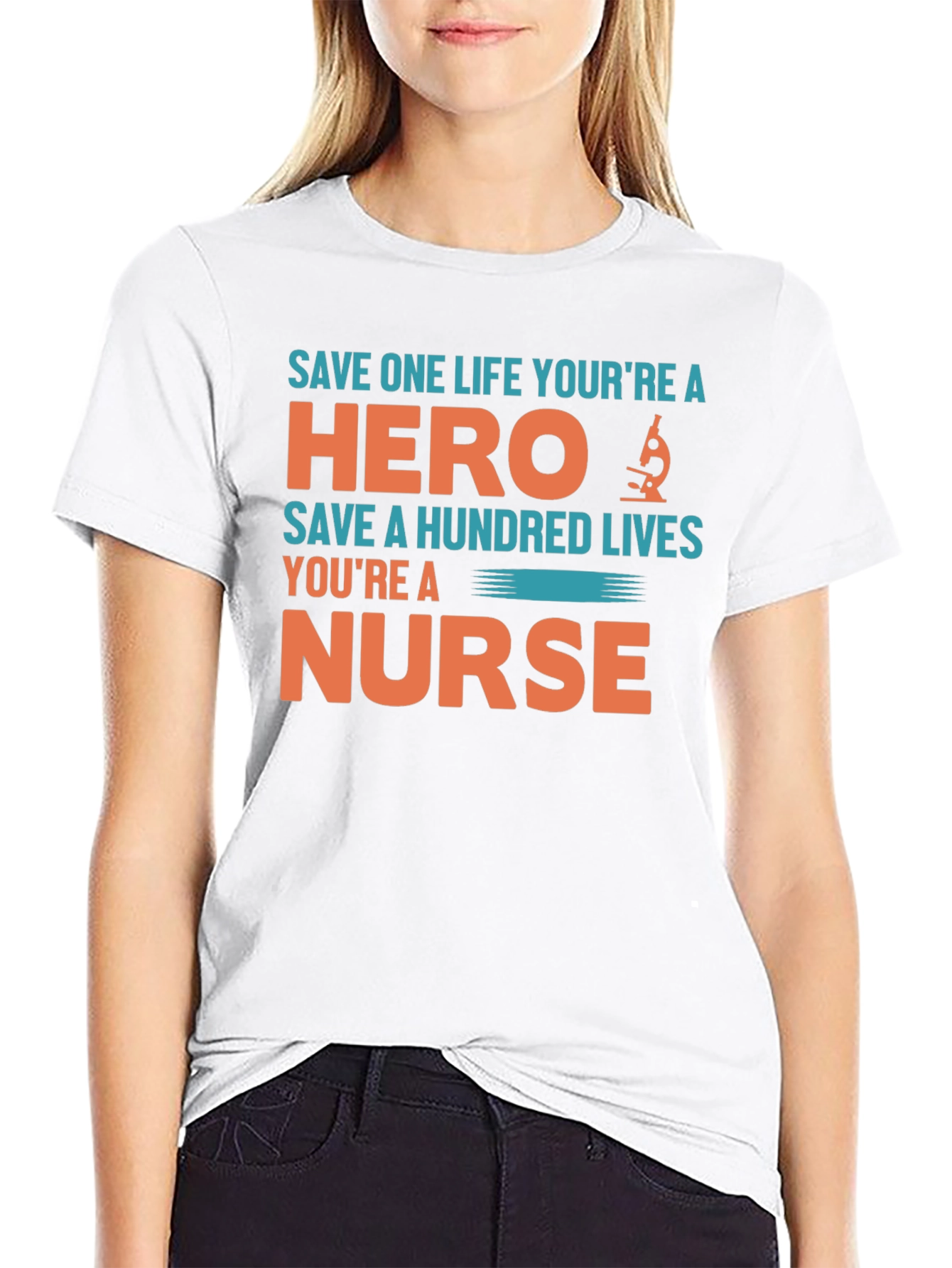 Black Nurse Hero T-Shirt - Save Lives view 9