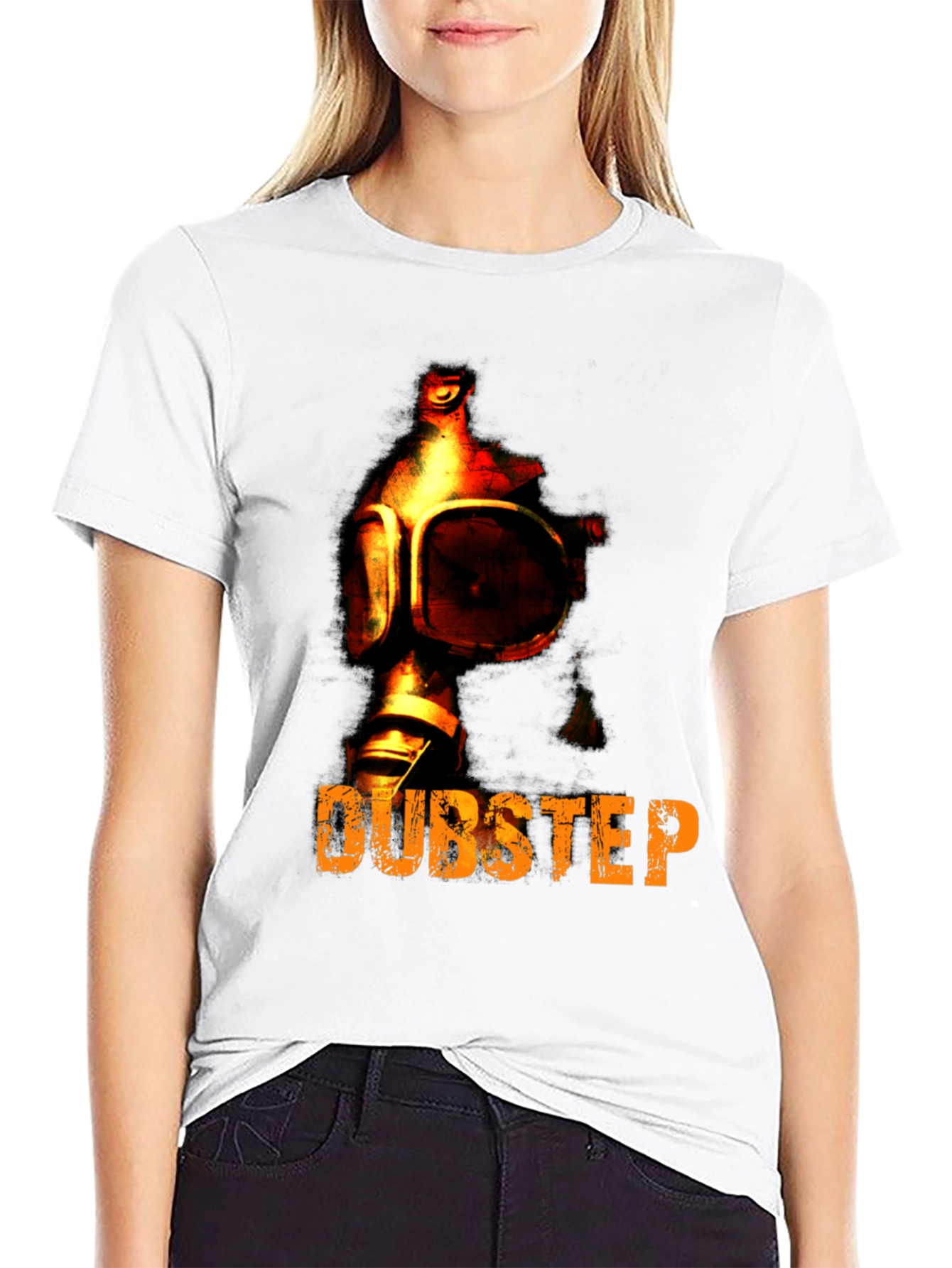 Black Dubstep Gas Mask Graphic T-Shirt view 9