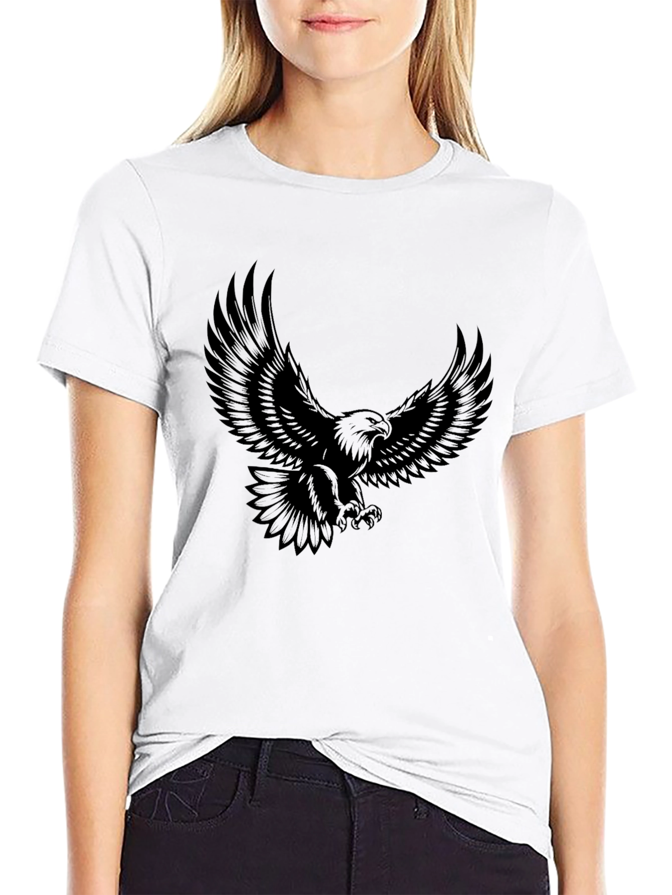 Black Black Eagle Graphic T-Shirt - Men's Fashion view 9