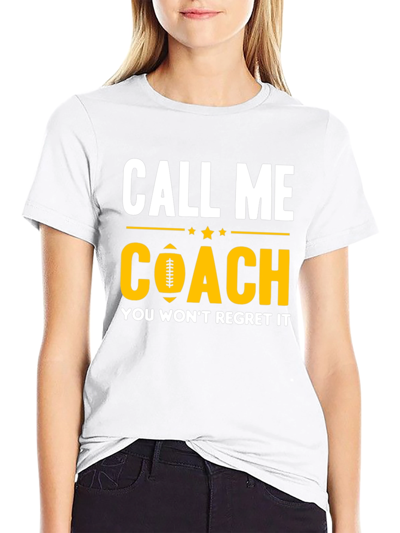 Black Call Me Coach T-Shirt - Football Design view 9