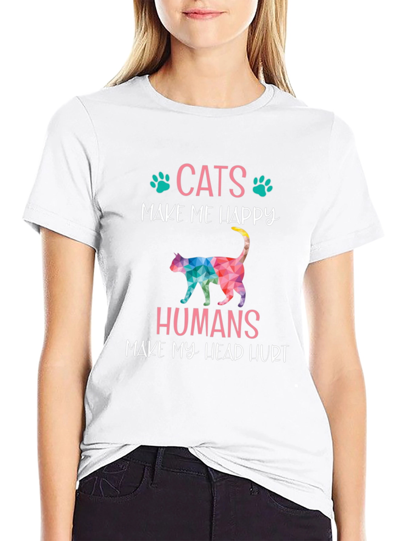 Black Cats Make Me Happy T-Shirt view 9