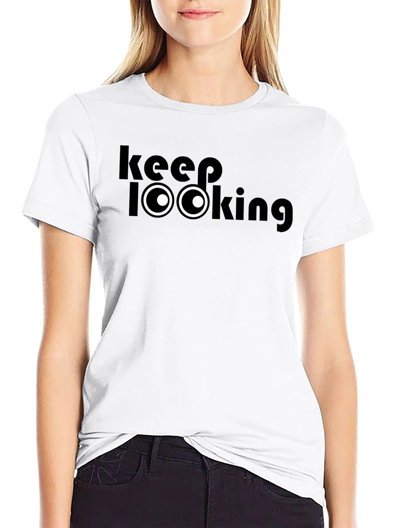 Black Keep Looking T-Shirt - Funny Graphic Tee view 9