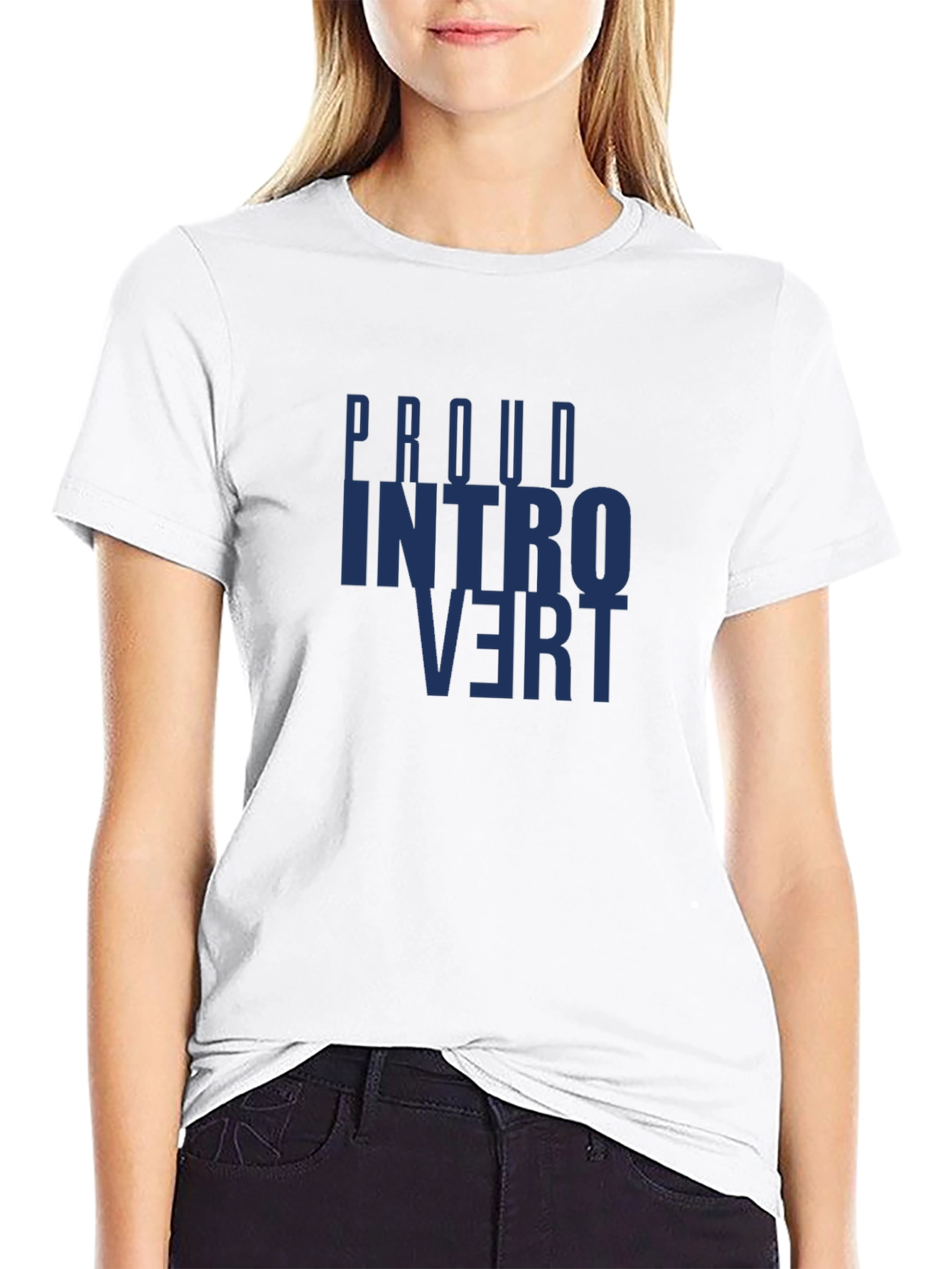 Black Proud Introvert Graphic Tee - Black view 9