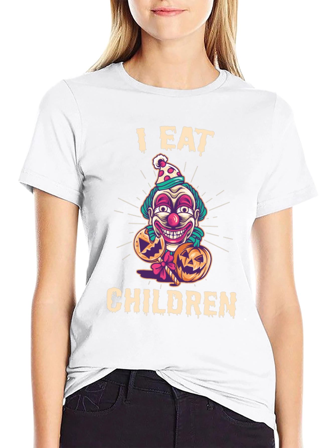 Black I Eat Children Clown Halloween T-Shirt view 9