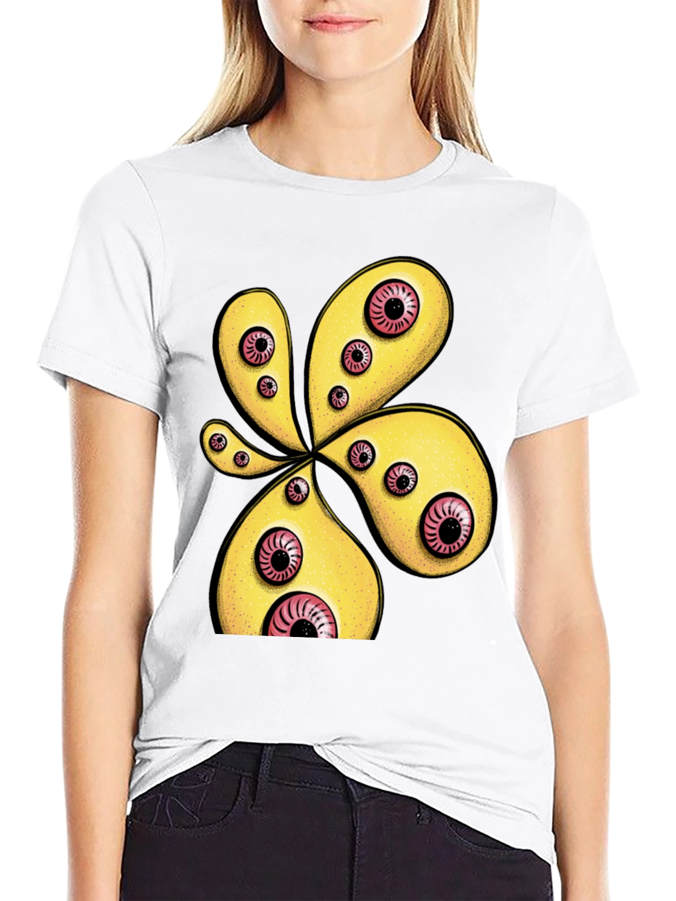 Black Eye-Catching Graphic Print Black T-Shirt view 9