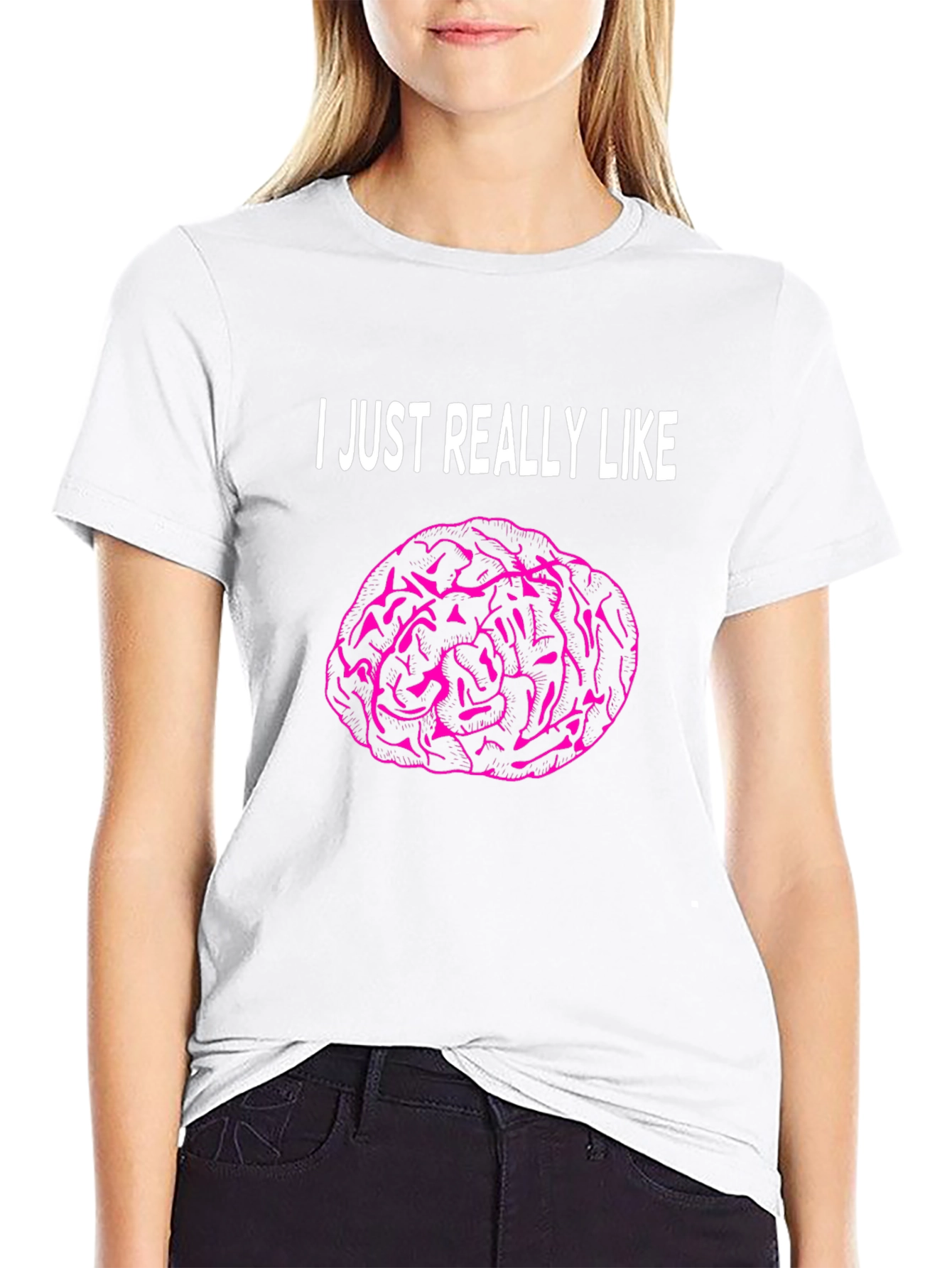 Black I Just Really Like Brains T-Shirt view 9