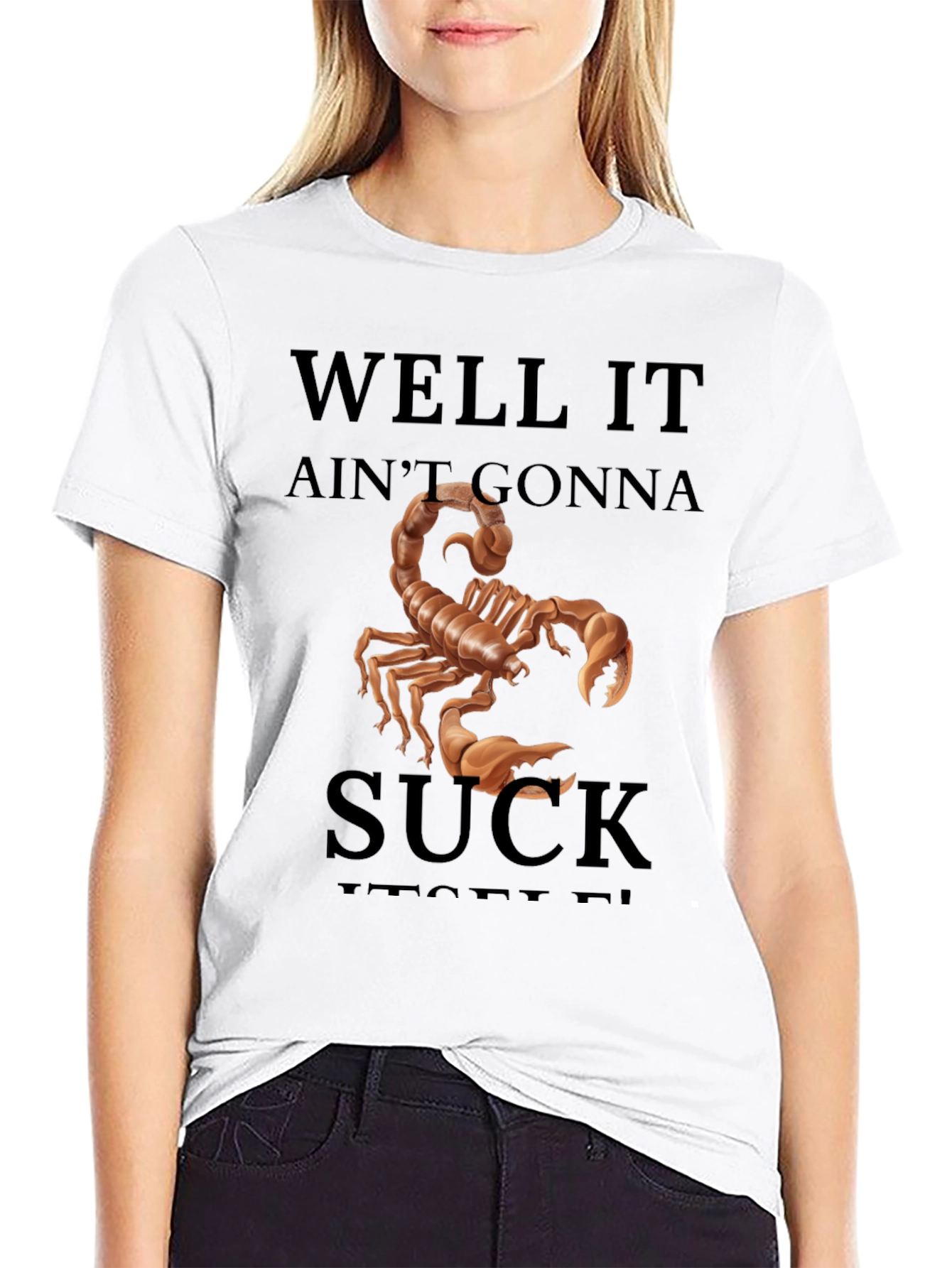 Black Well It Ain't Gonna Suck Scorpion Graphic Tee view 9