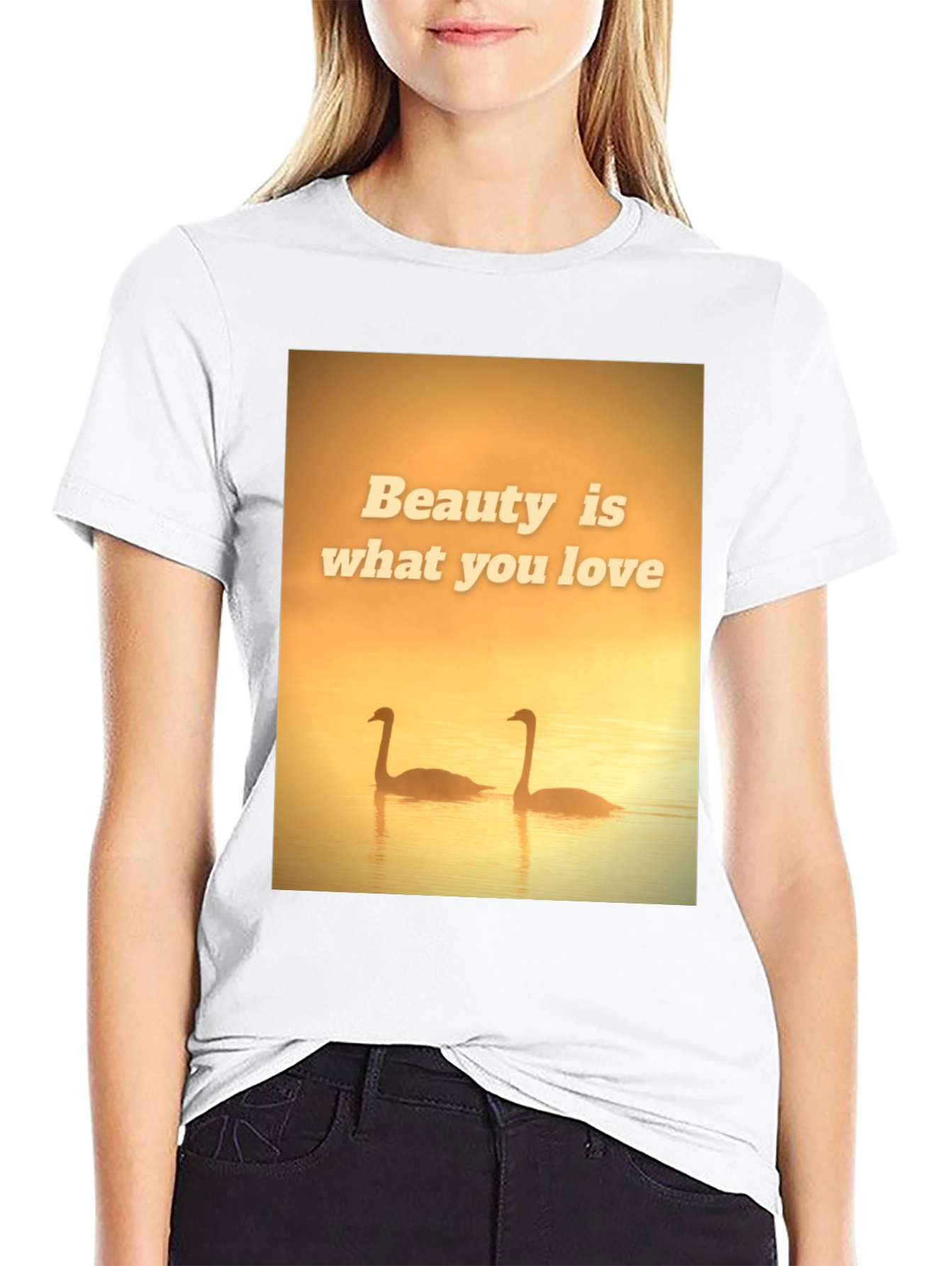 Black Beauty Swans Graphic T-Shirt view 9