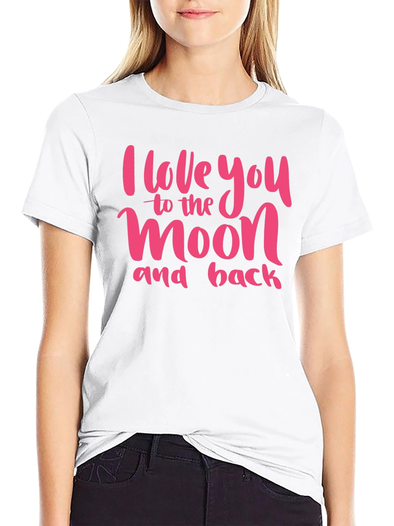 Black I Love You to the Moon and Back T-Shirt view 9