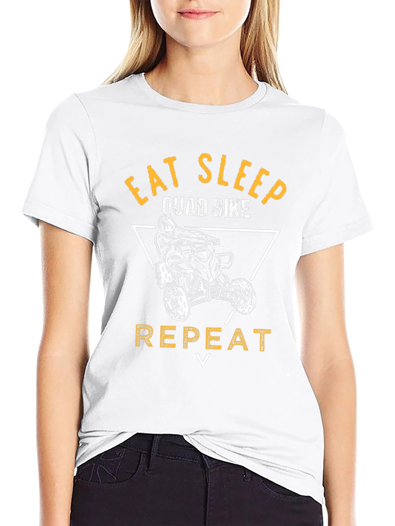Black Eat Sleep Quad Bike Repeat T-Shirt view 9