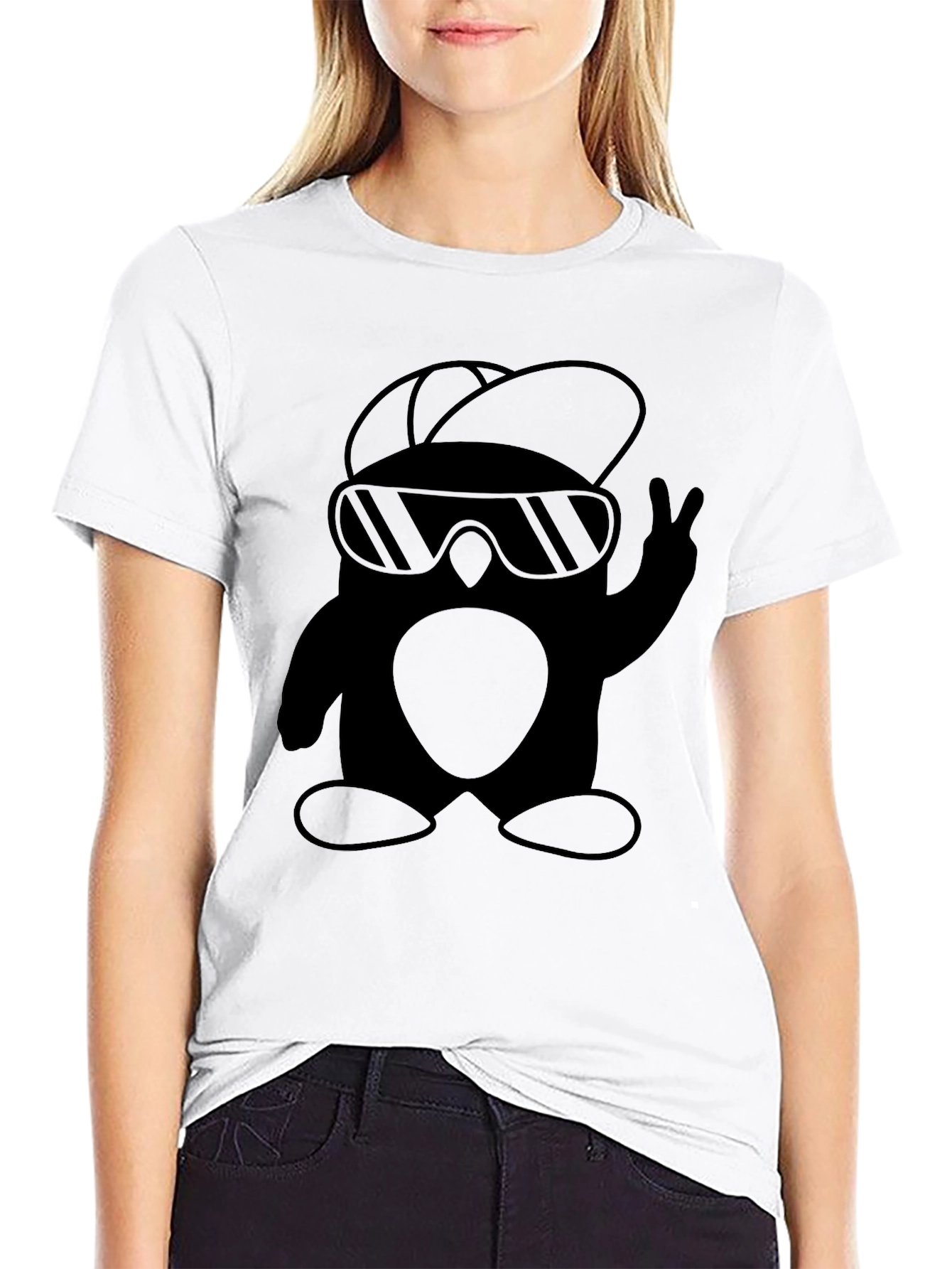 Black Cool Penguin Tee view 9