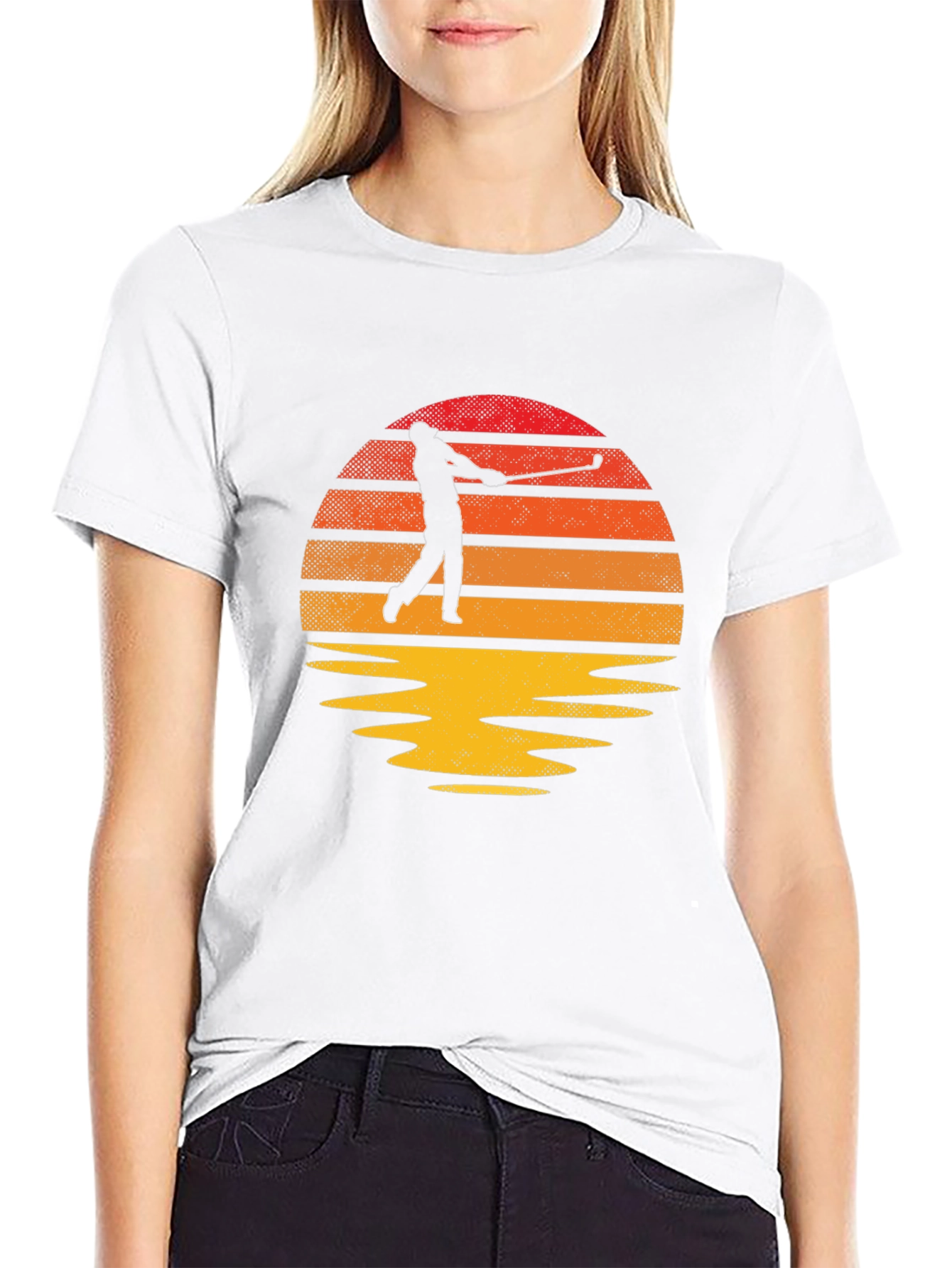 Black Golfer Sunset Graphic Tee - Classic Fit view 9