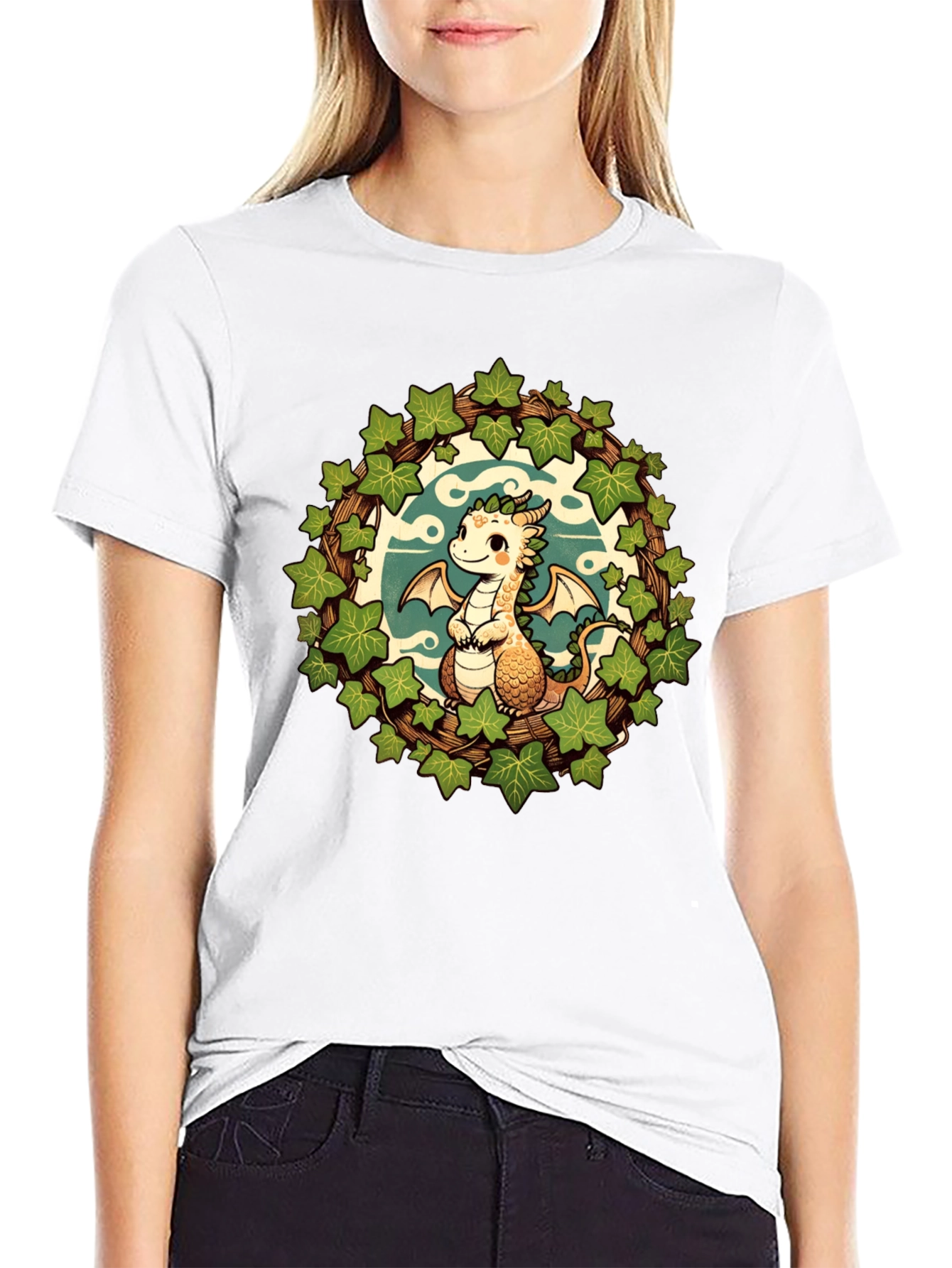 Black Dragon & Ivy Wreath Graphic Tee view 9
