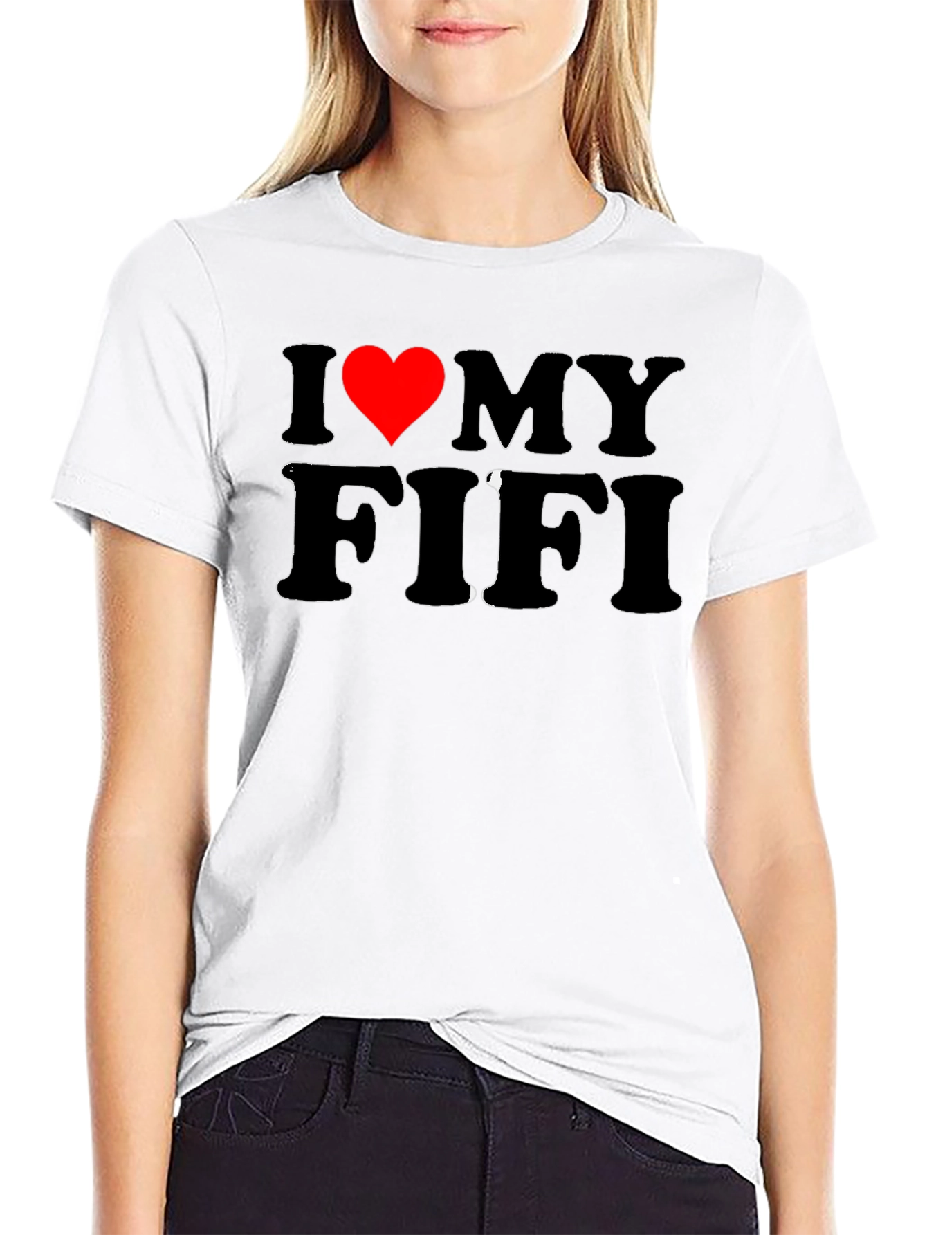 Black I Heart My Fifi Black T-Shirt Novelty Tee view 9