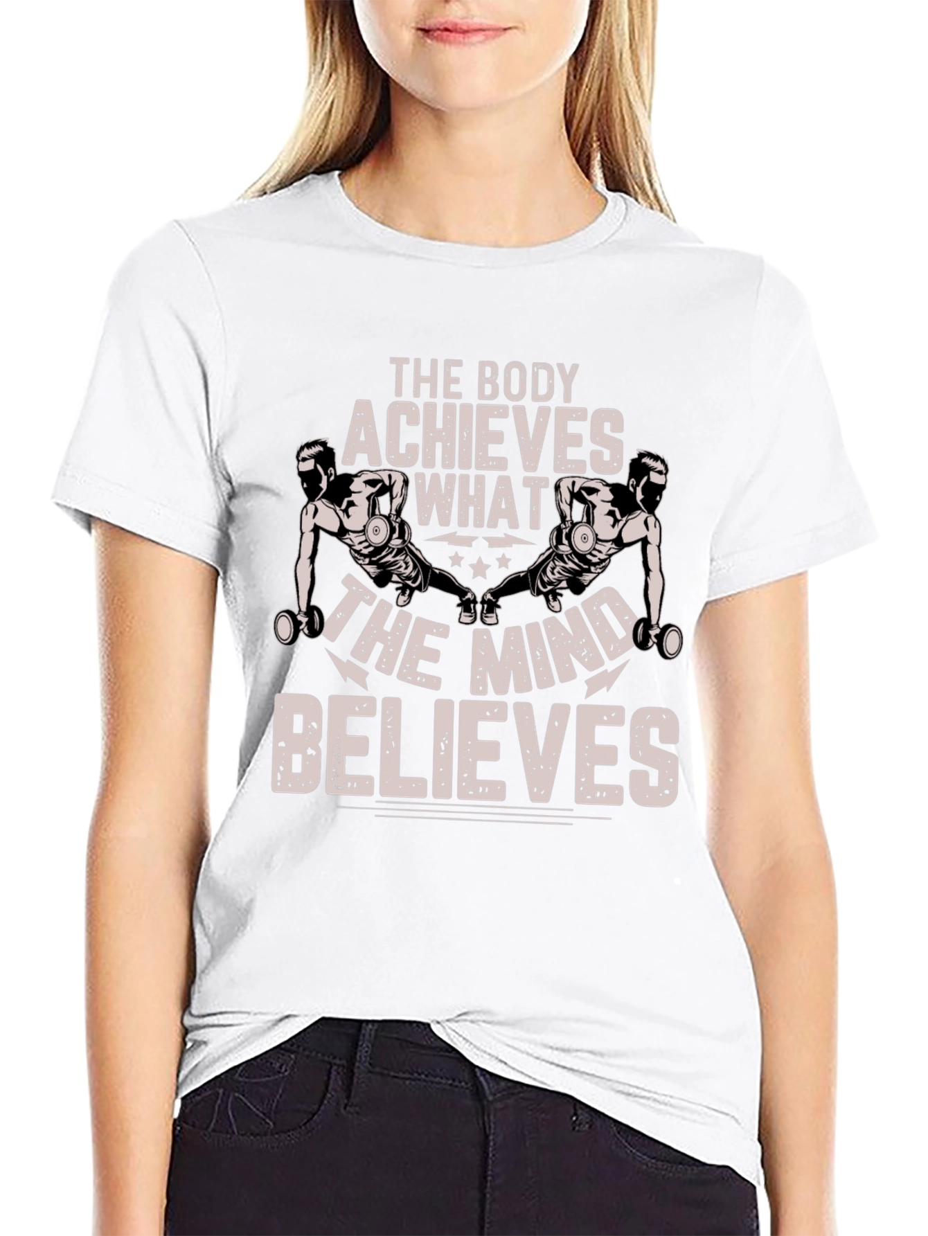 Black Motivational Body & Mind T-Shirt view 9