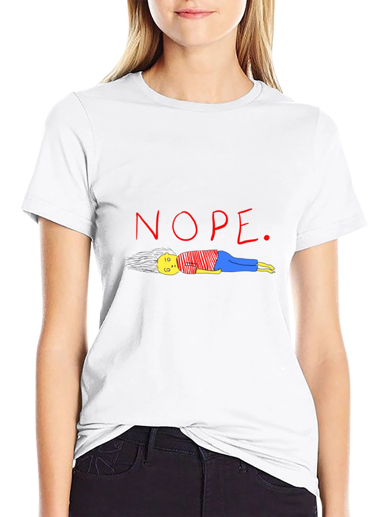 Black Nope T-Shirt - Funny Graphic Tee view 9