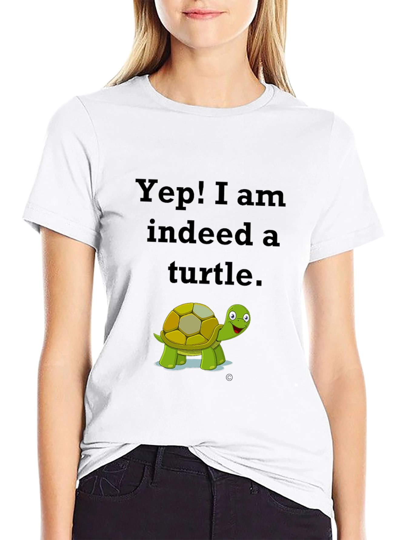 Black Yep! I am Indeed a Turtle Black T-Shirt view 9