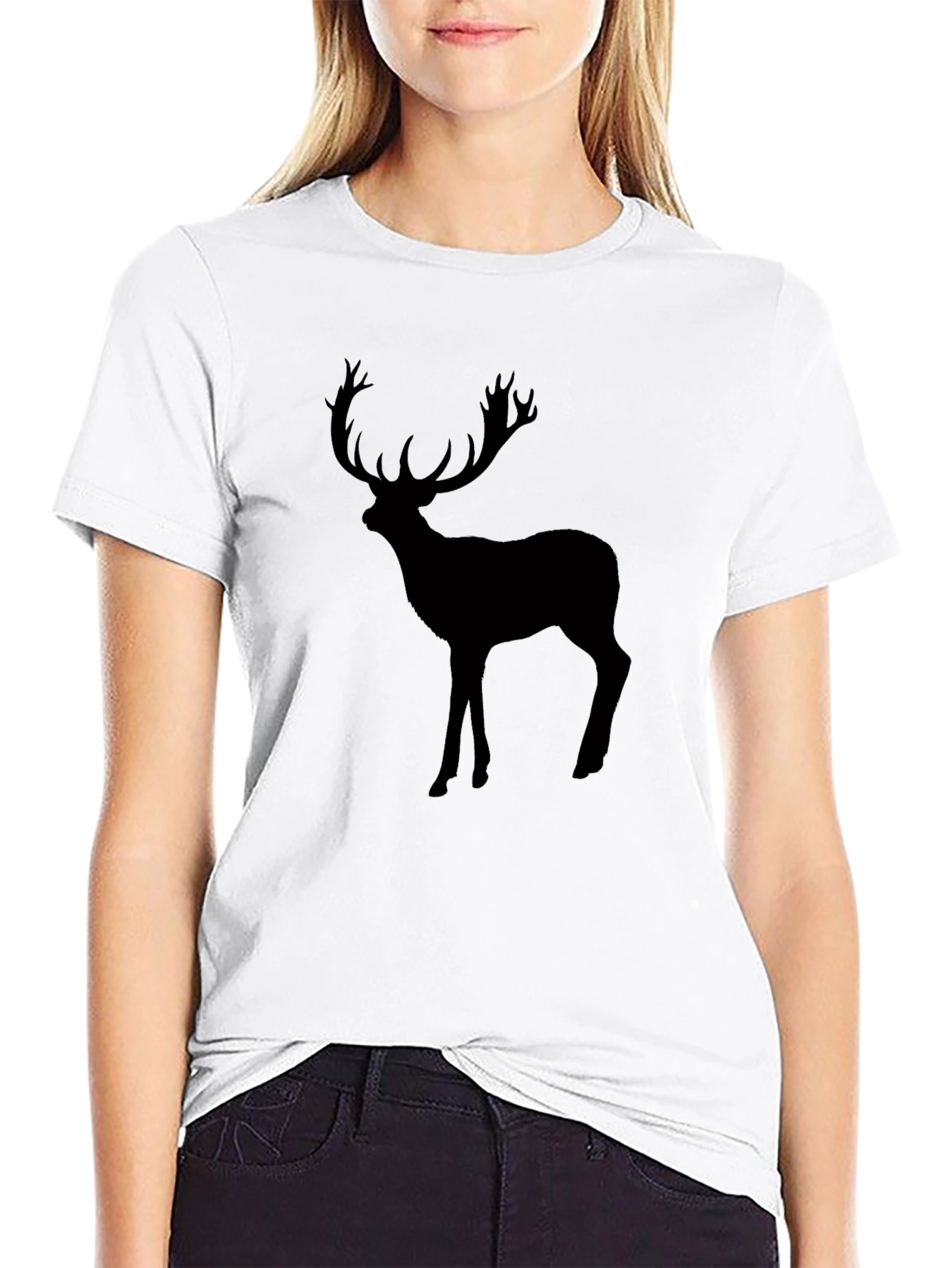 Black Black Deer Graphic Tee - Men's Crew Neck T-Shirt view 9