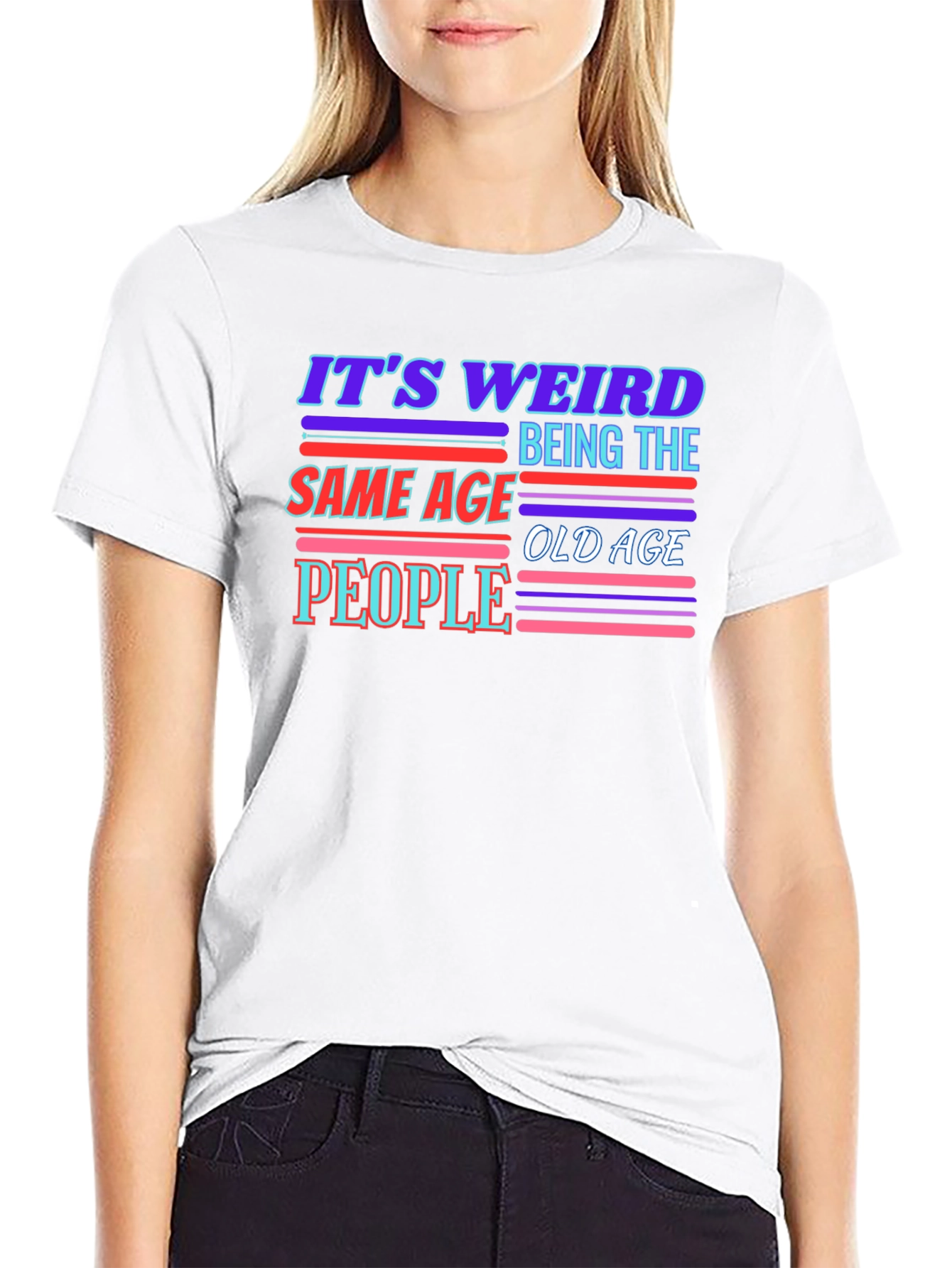 Black It's Weird Being The Same Age Old Age People T-Shirt view 9