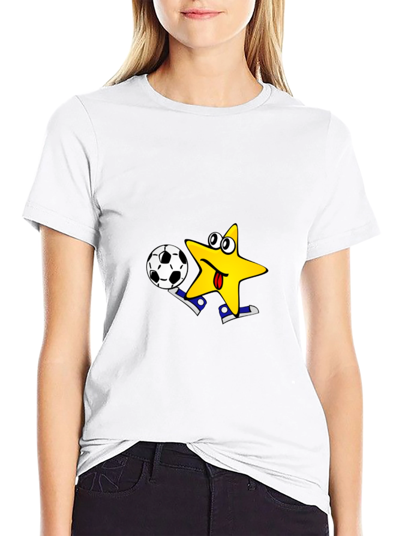 Black Funny Star Soccer T-Shirt - Kick Off in Style! view 9