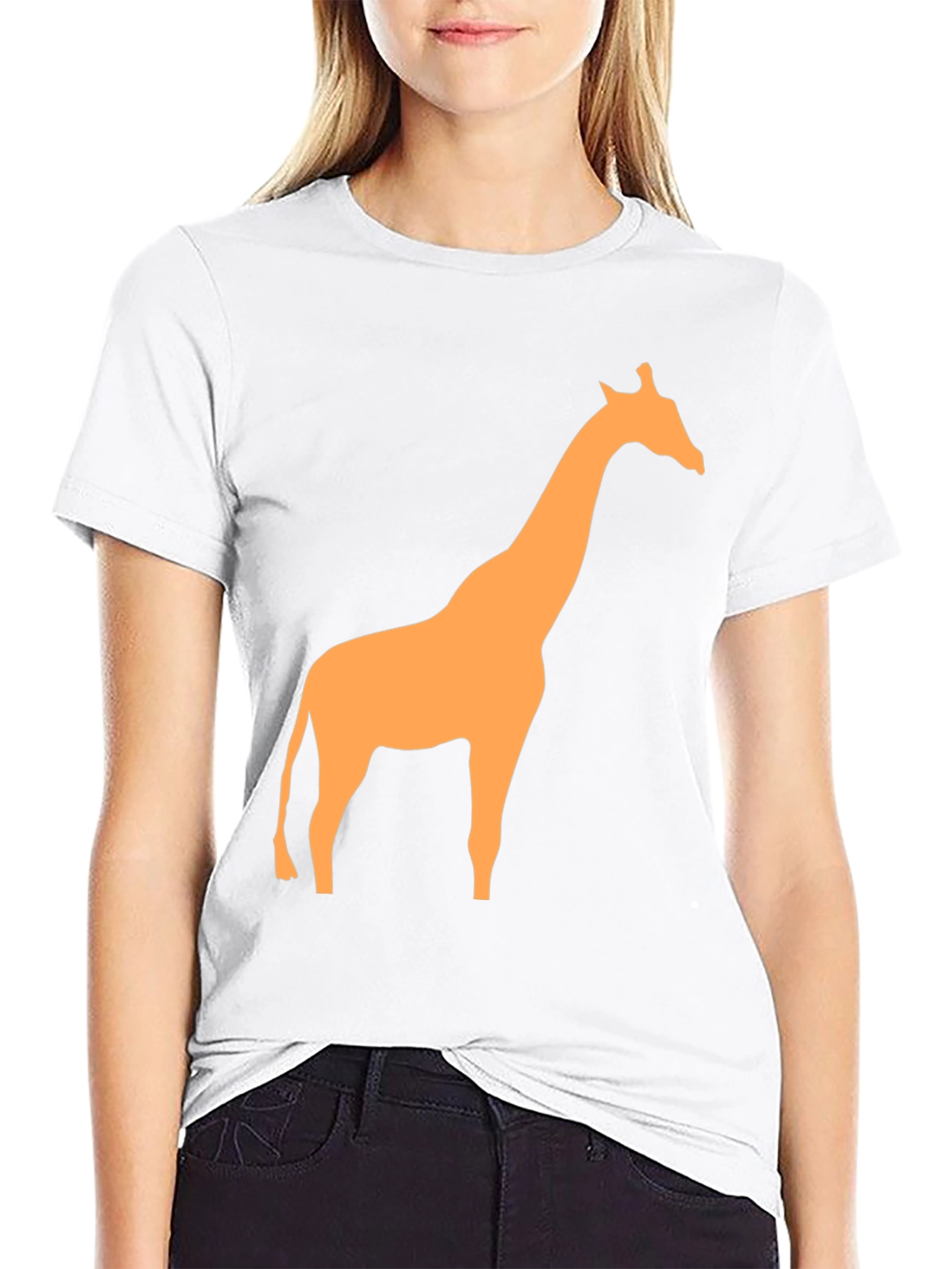 Black Giraffe Graphic Tee - Black Casual T-Shirt view 9