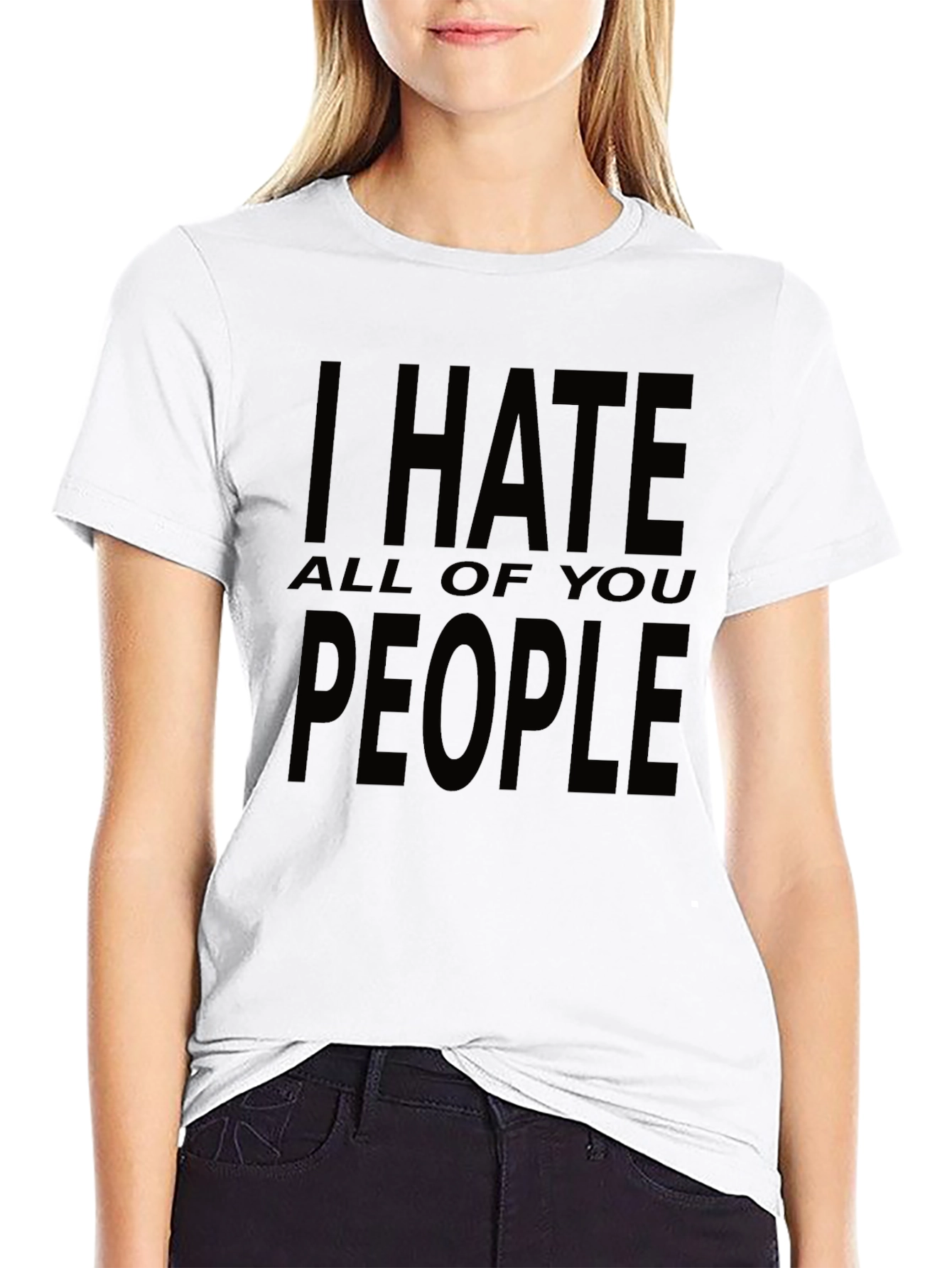 Black I Hate All of You People Graphic Tee view 9