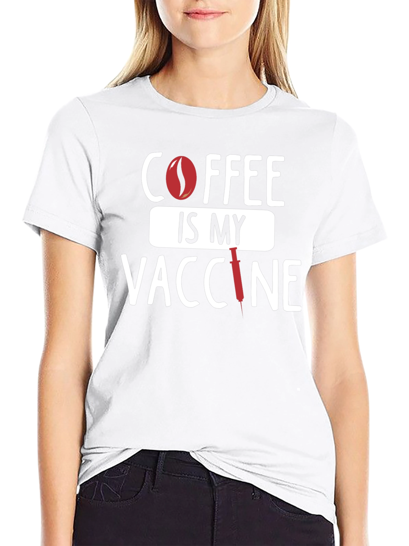 Black Coffee Is My Vaccine T-Shirt - Unisex Cotton Tee view 9