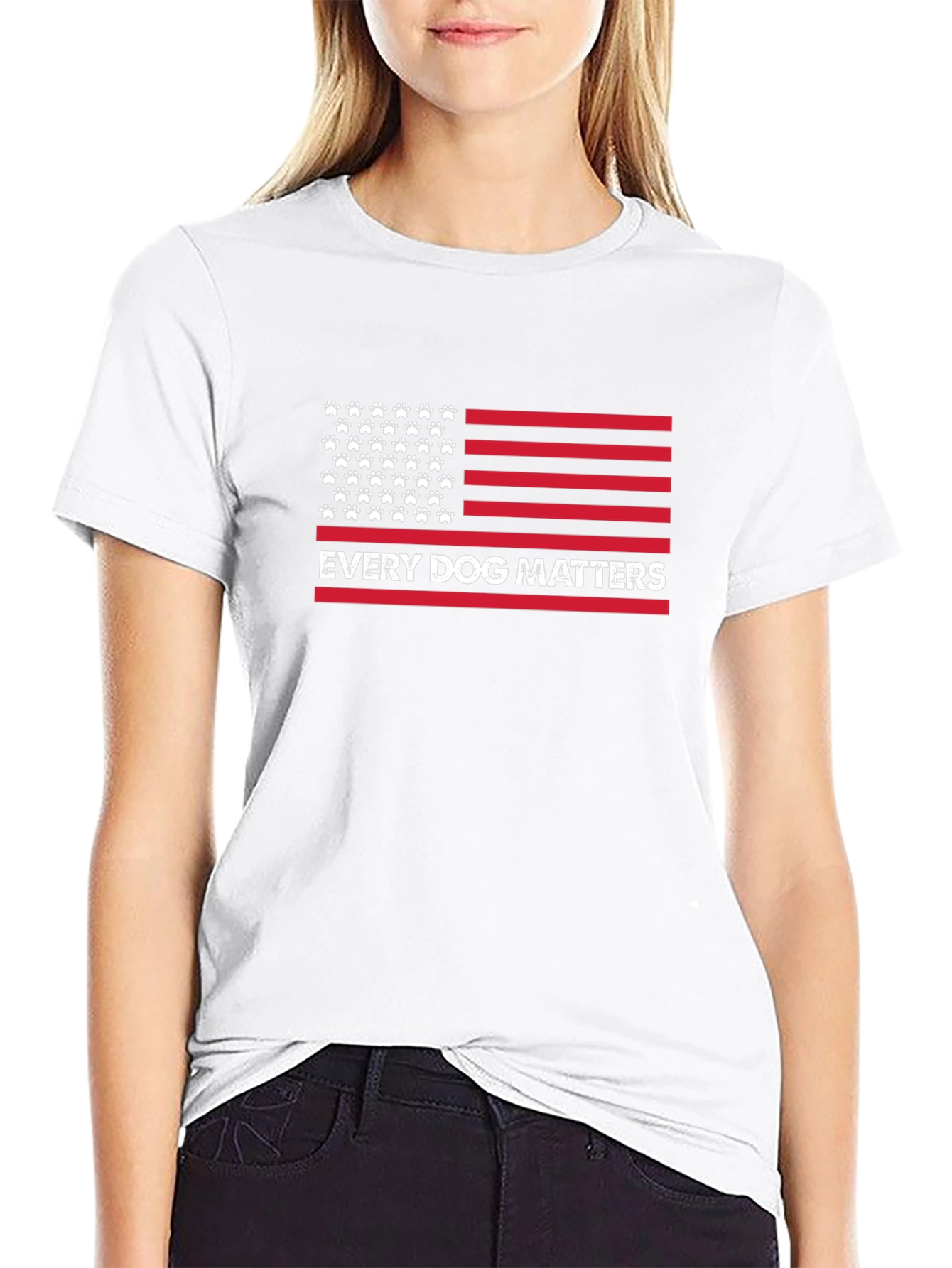 Black Every Dog Matters Patriotic Tee view 9