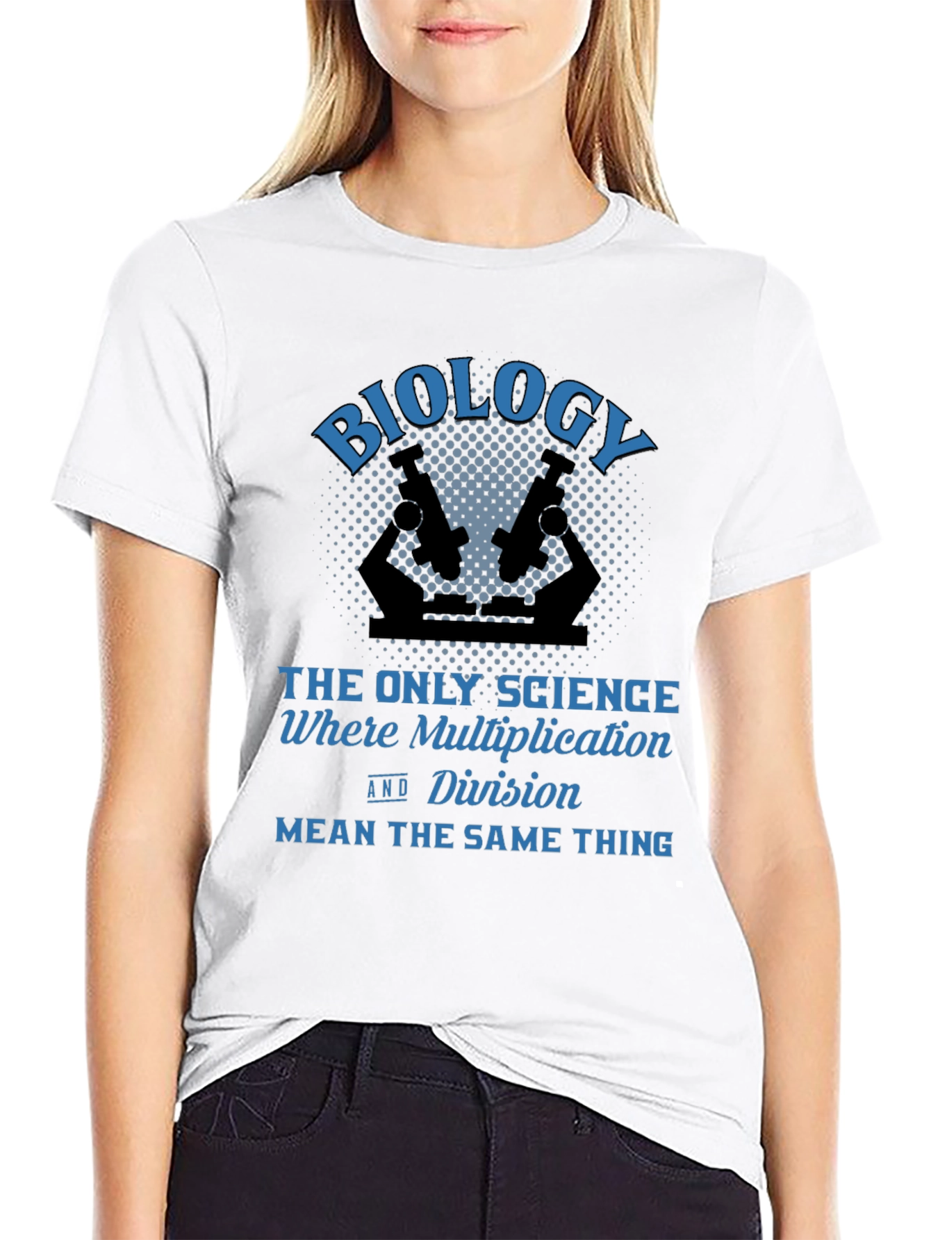 Black Biology Multiplication Division Men's Black T-Shirt view 9