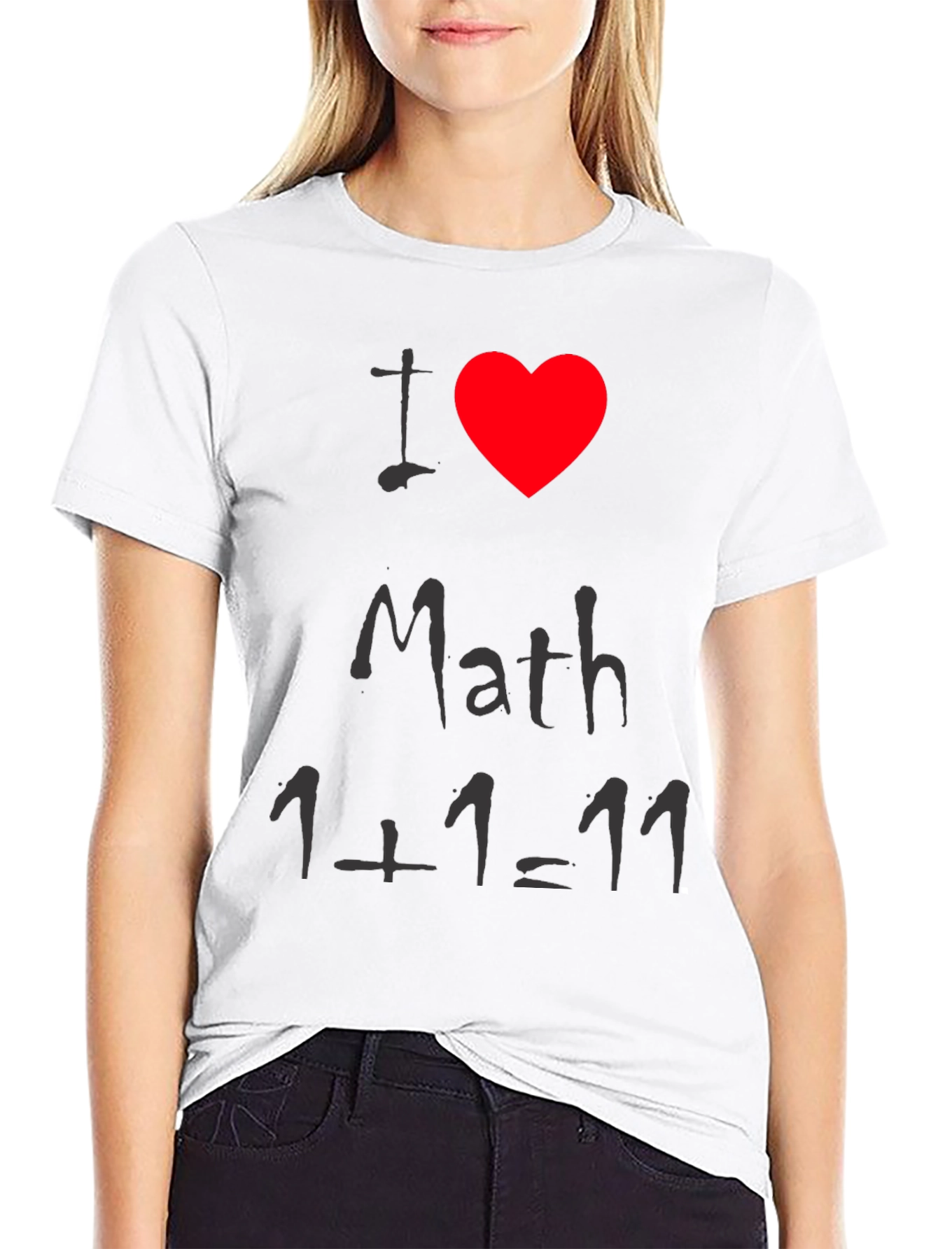 Black I Heart Math Funny T-Shirt view 9