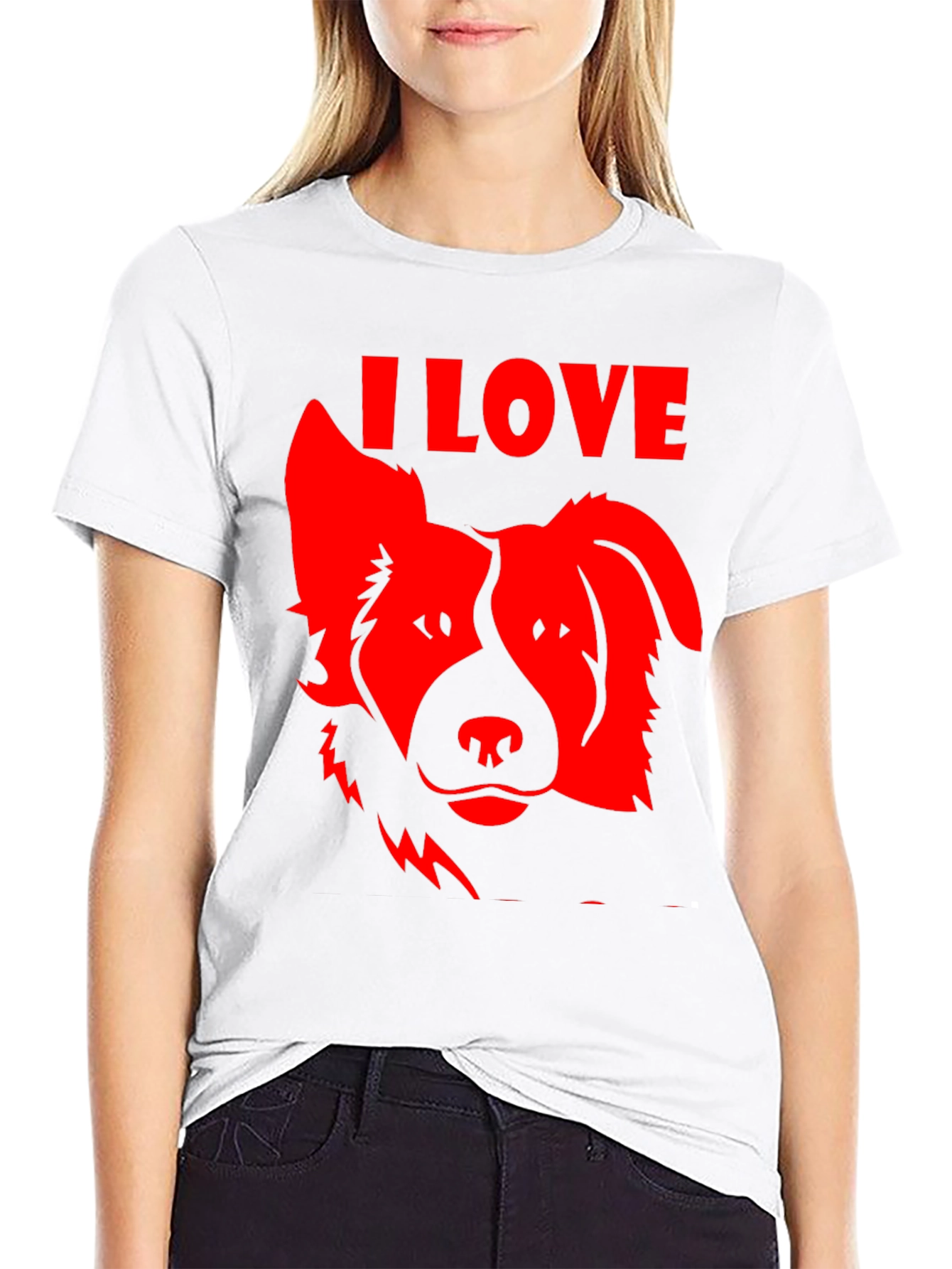 Black I Love Dogs Graphic Tee - Black view 9