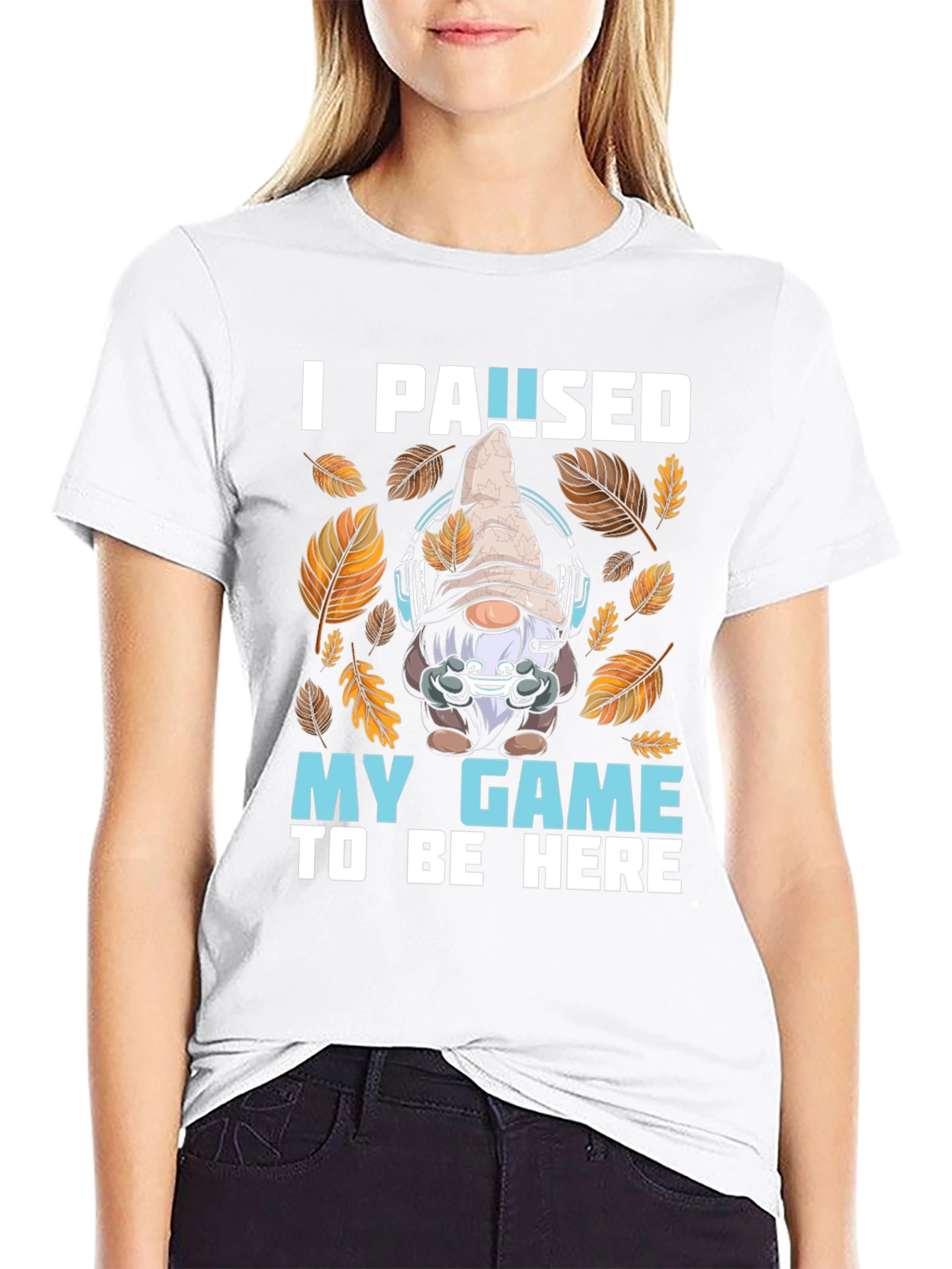 Black Gamer Gnome T-Shirt: I Paused My Game To Be Here view 9
