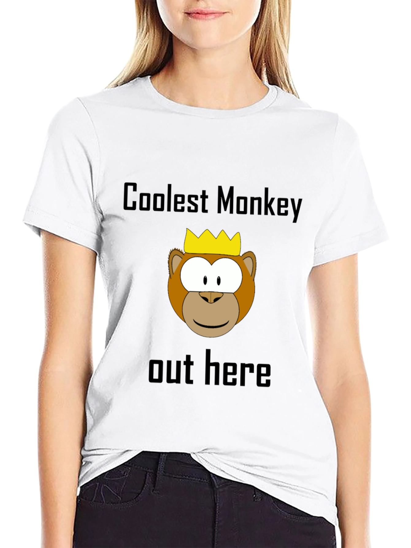 Black Coolest Monkey Graphic Tee - Black view 9