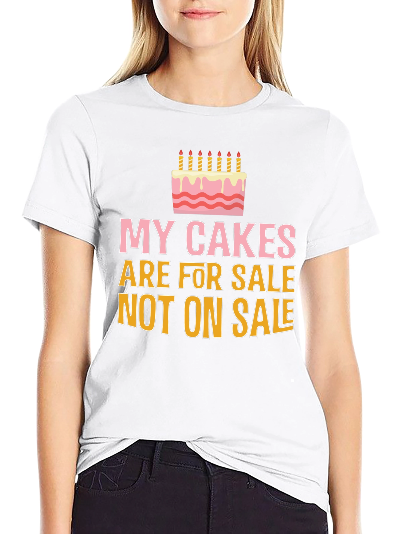 Black My Cakes Are For Sale Funny Graphic Tee view 9